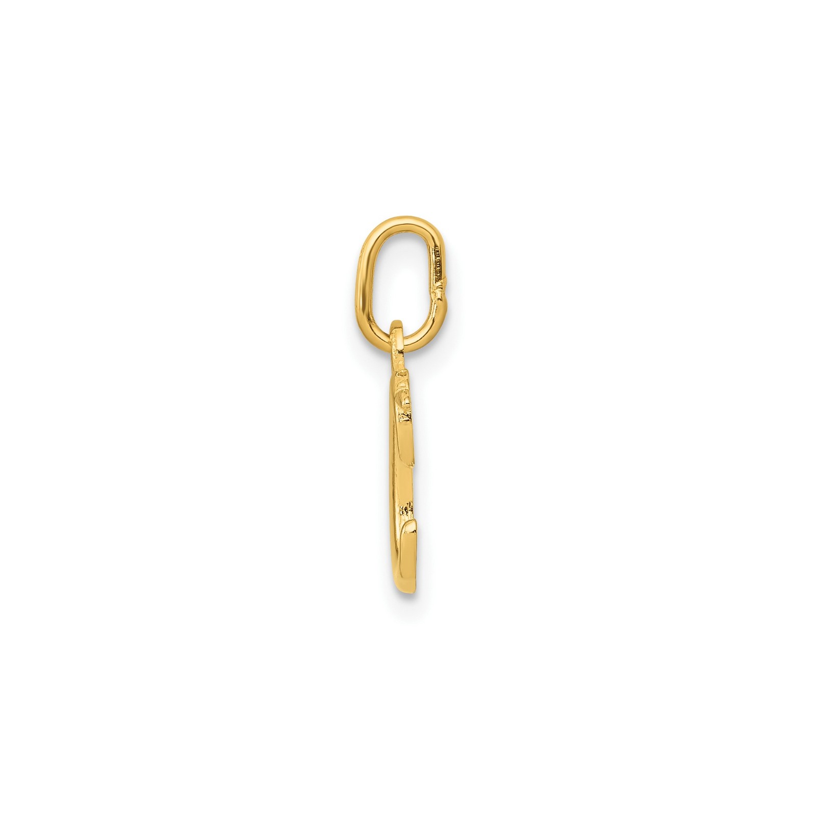 10k Yellow Gold Cursive Letter C Pendant Charm for Women Polished Monogram