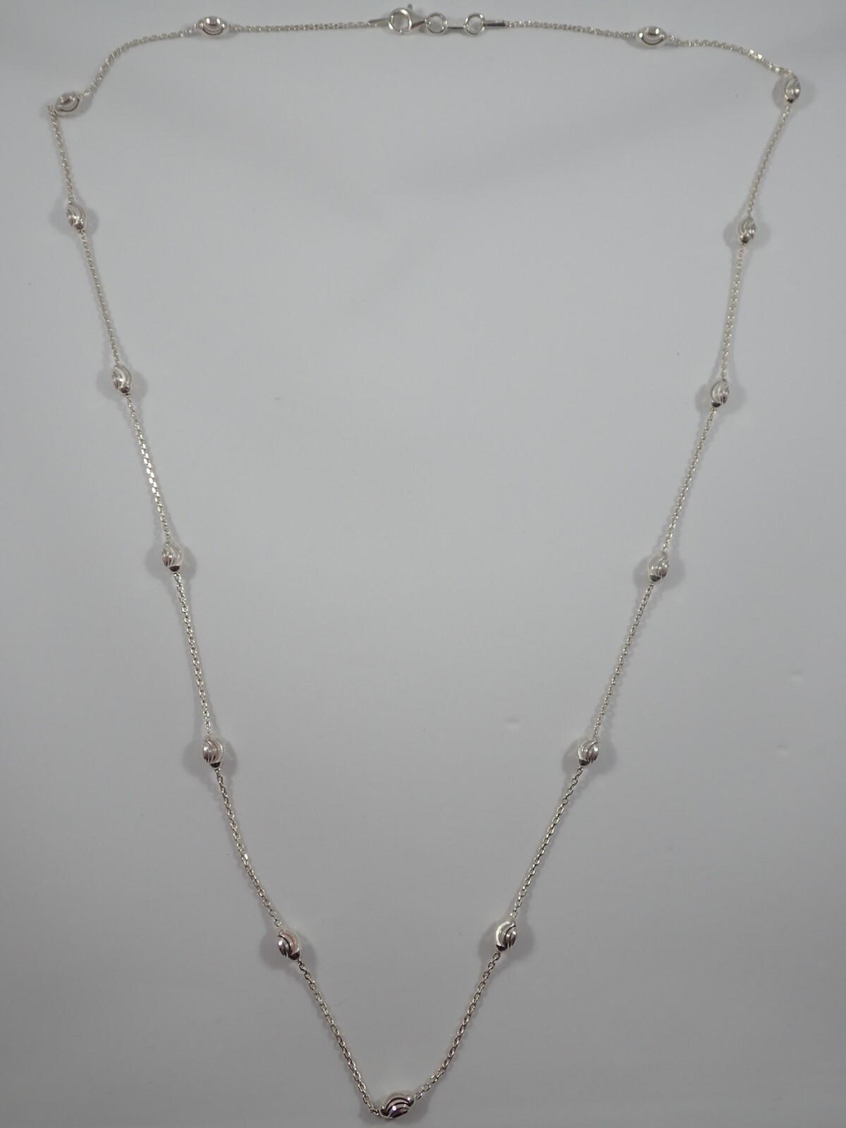 LINKS OF LONDON 925 STERLING SILVER ESSENTIAL STATION BEADED 23.5″ NECKLACE