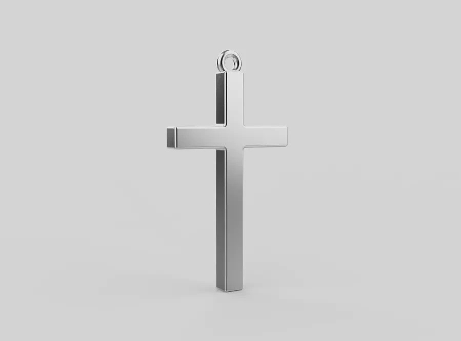 Simple Cross Pendant 999 Fine Silver 22mm (0.87”) 2g Minimalist Handmade USA