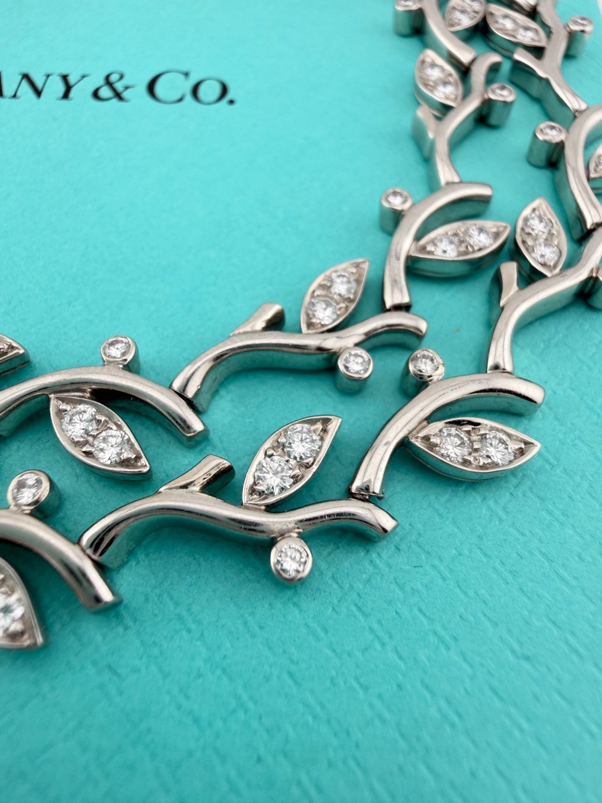 Tiffany & Co. Garland Diamond Necklace Platinum +2.25ct +100 Diamonds 17in 52g