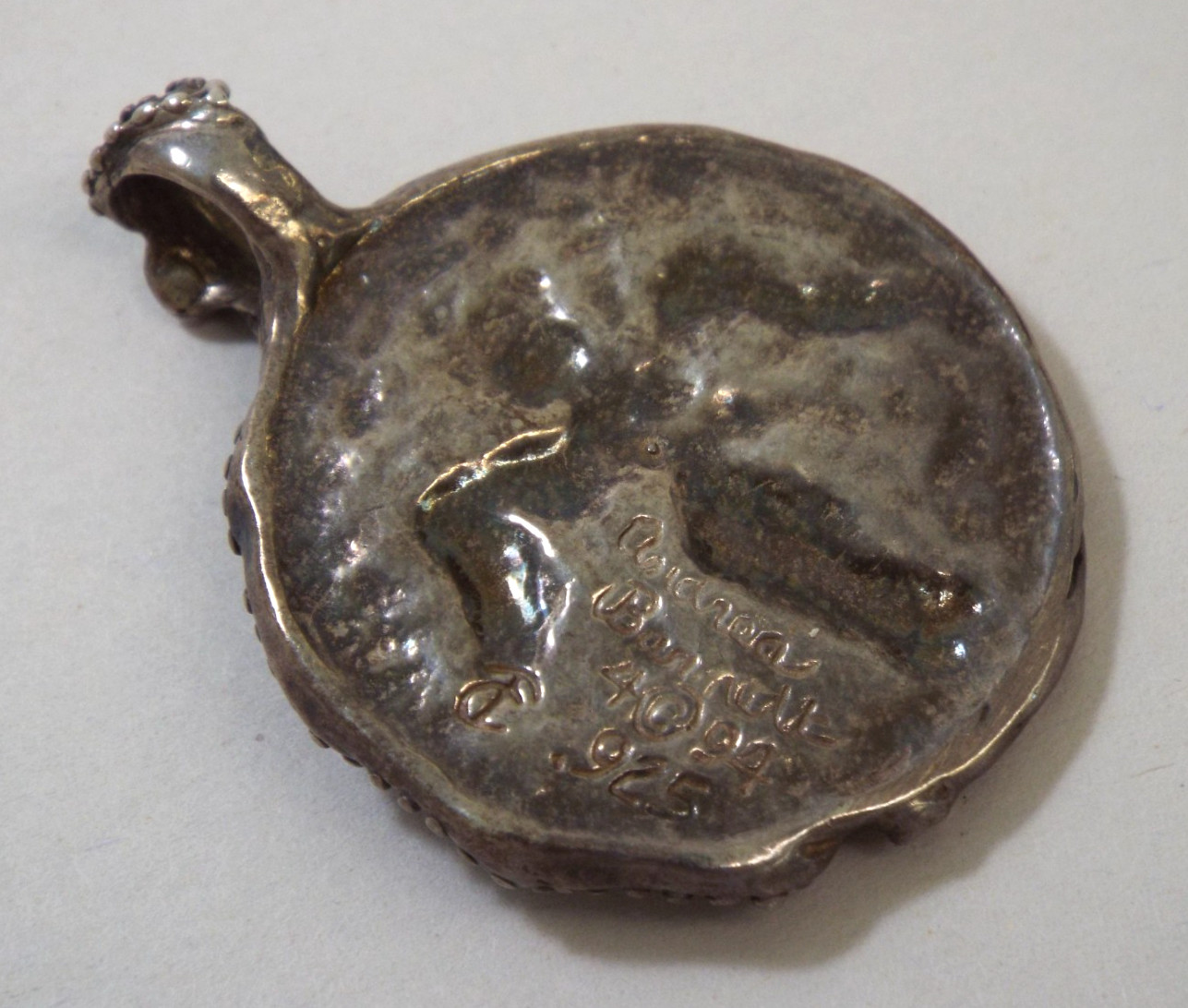VTG 1990s Andrea Barnett Sterling Silver 925 Angel & Stars Pendant 21.6g Signed