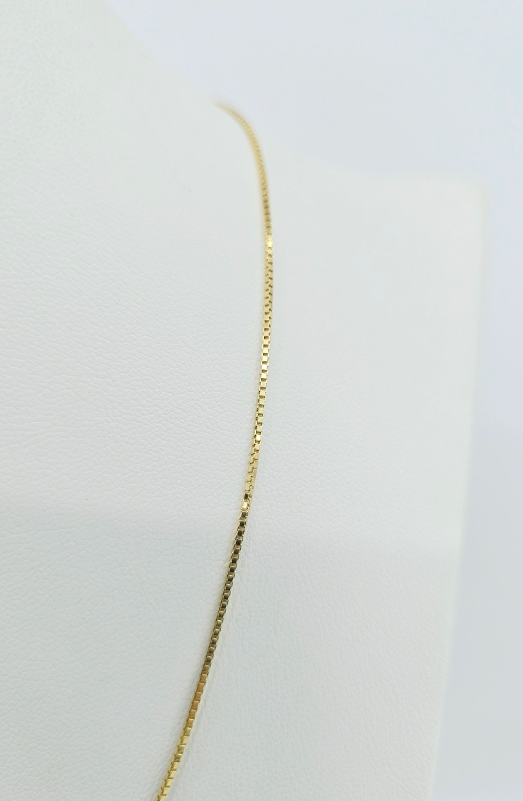 Unique 14K Karat Solid Yellow Gold Designer Box Link Chain Necklace – 17.50″ L