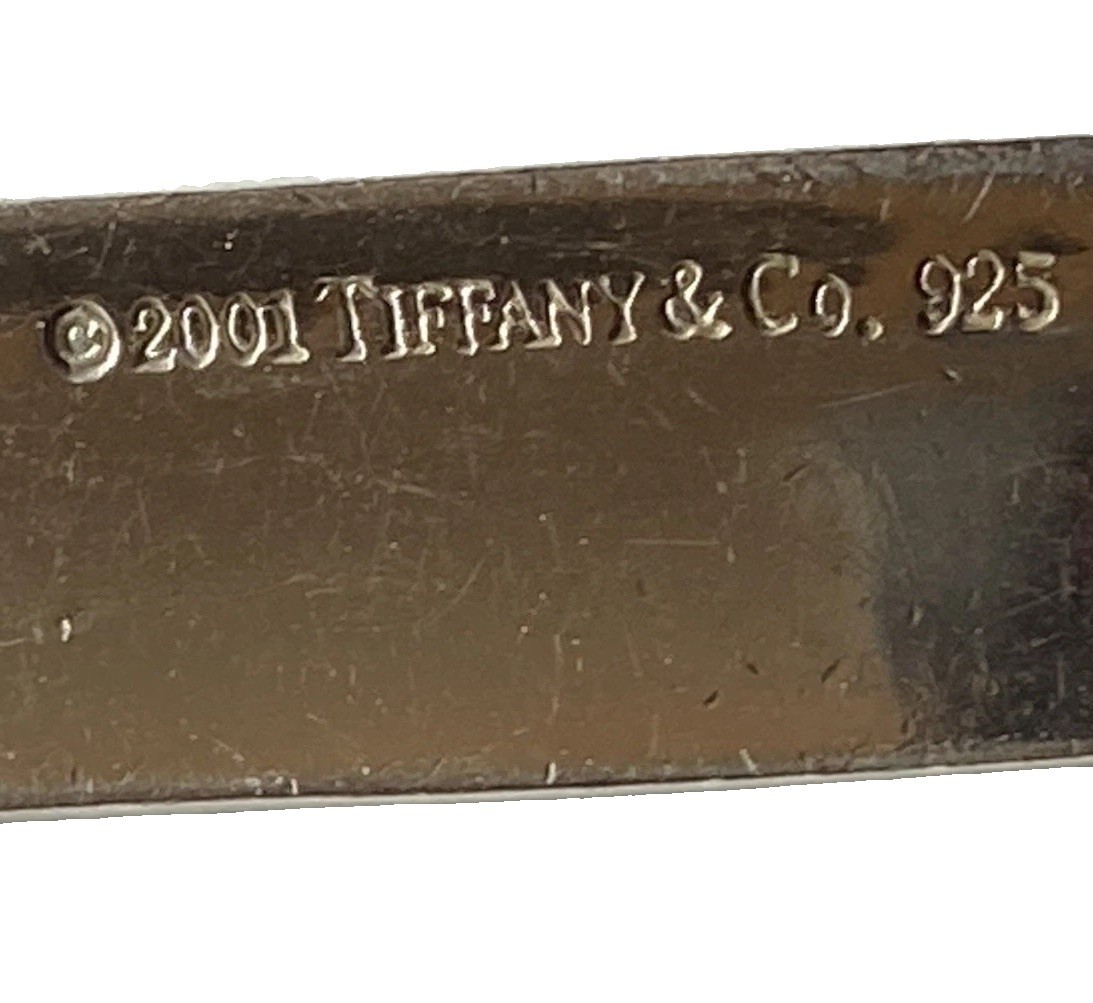 Tiffany & Co. 1837 Sterling Silver Bar Pendant Necklace w/16″ Chain Italy 925