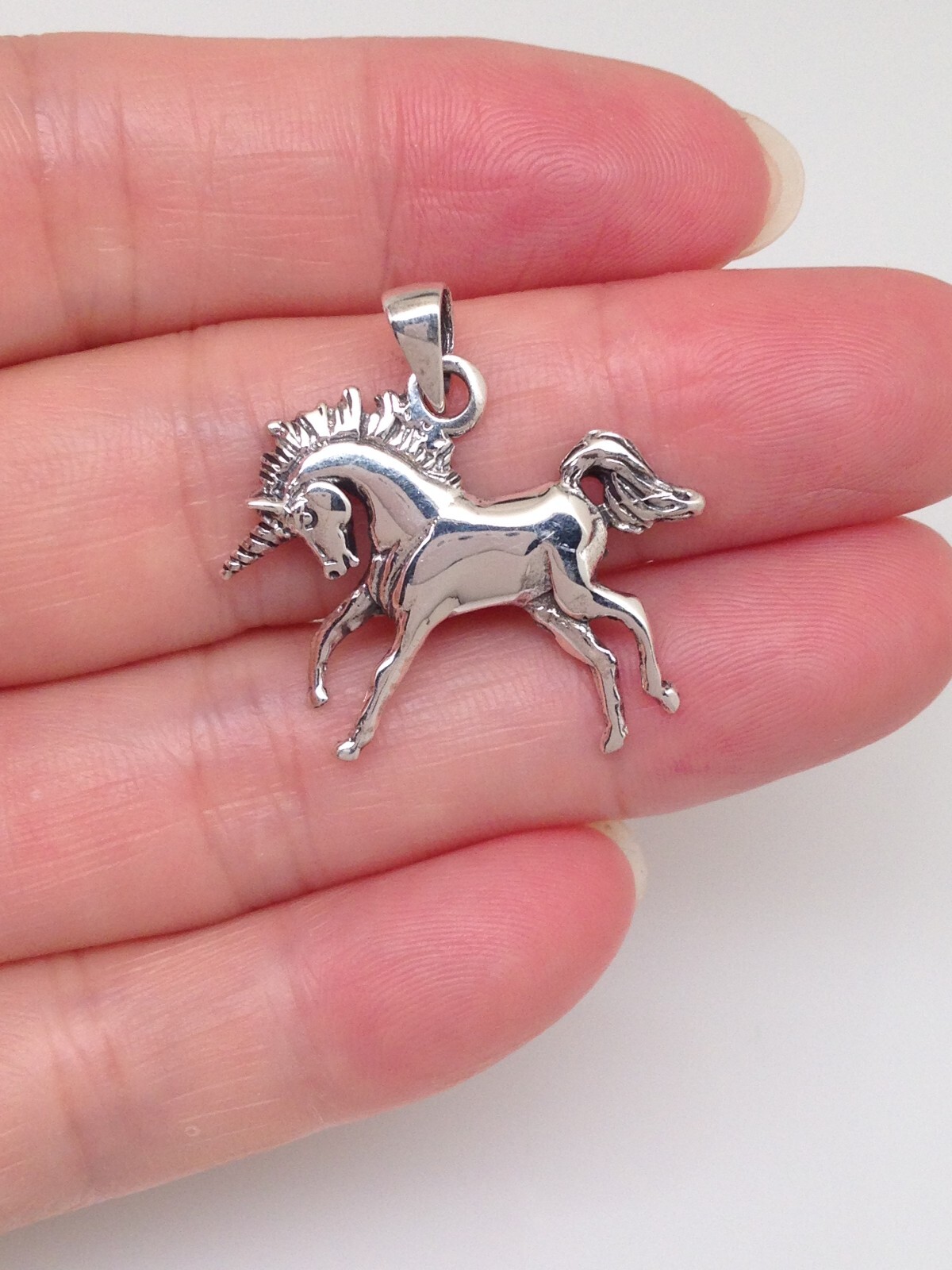 Unicorn Pendant Sterling Silver 925 26mm(1.02″)