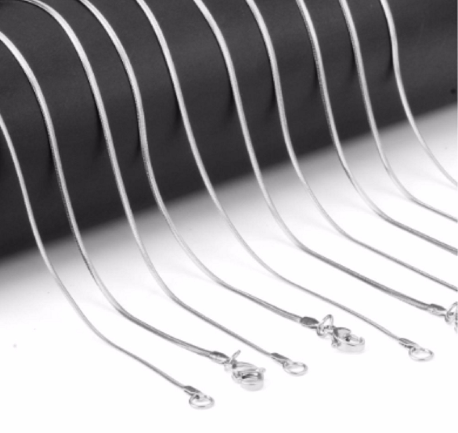 2mm Stainless Steel Silver Tone Flat Snake Chain necklace f pendant 18-24″ ST2FS