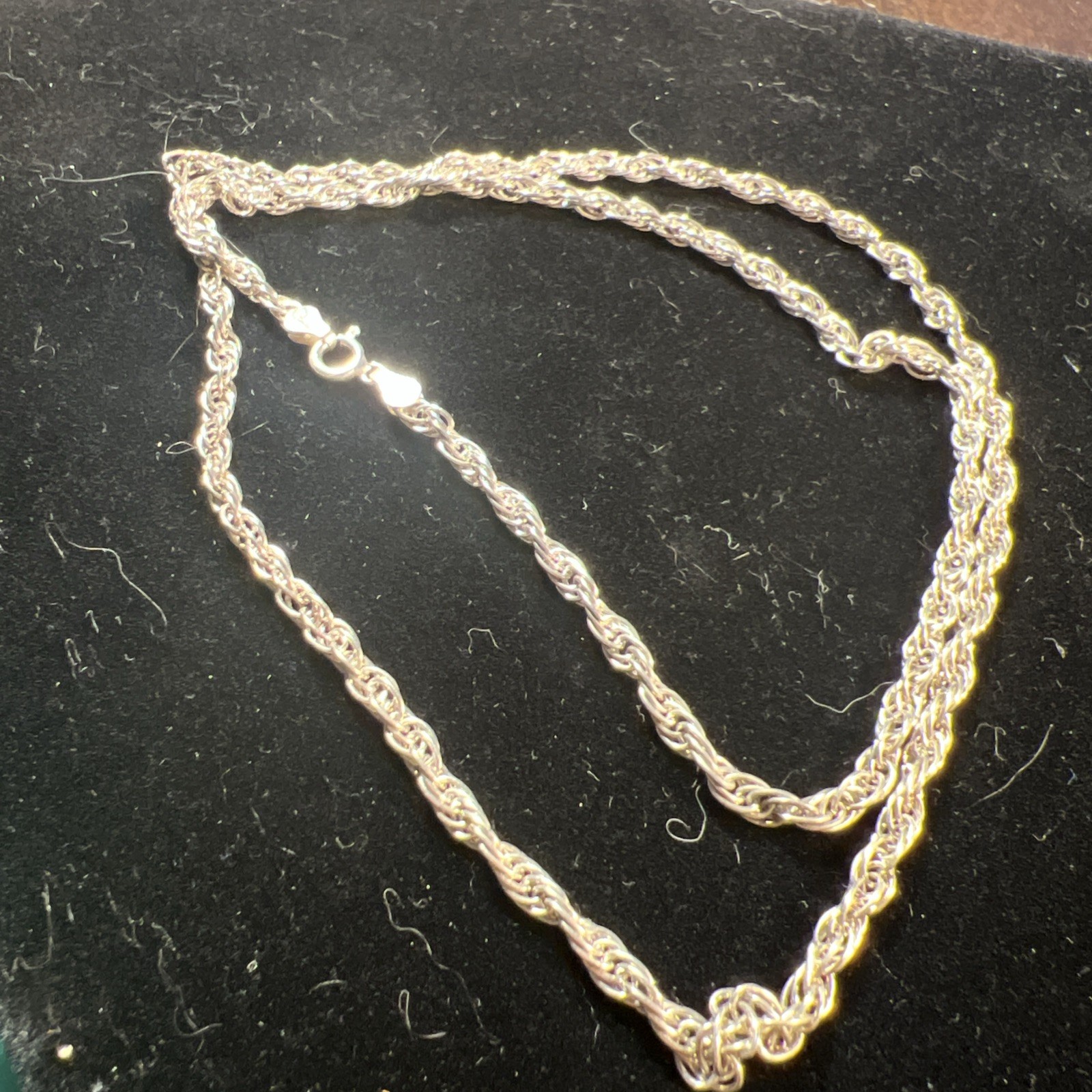 24” 925 3mm Sterling Loose Rope Chain. Italy. Very Good Condition.