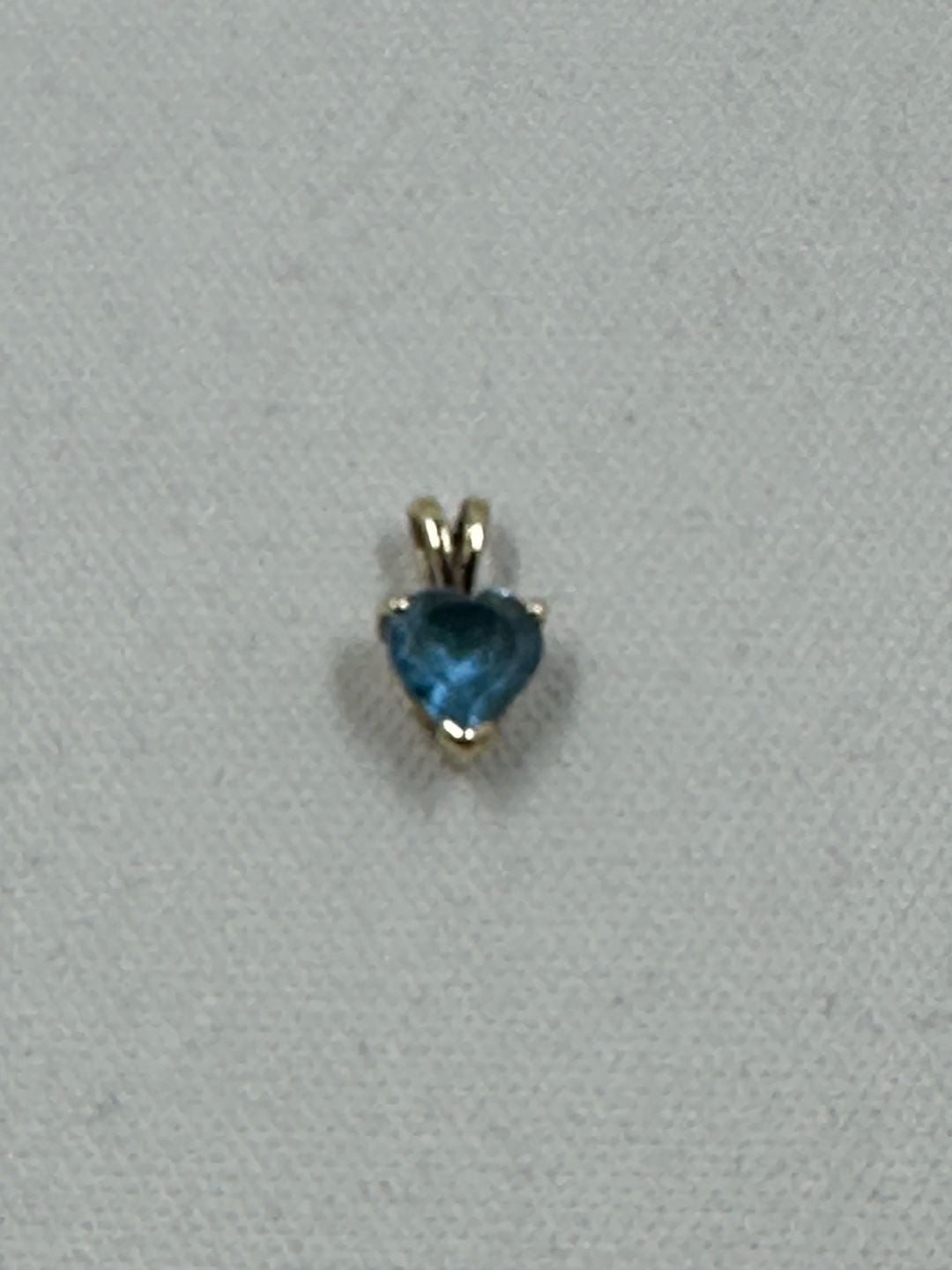 14K Yellow Gold Heart-Shaped Blue Topaz Pendant