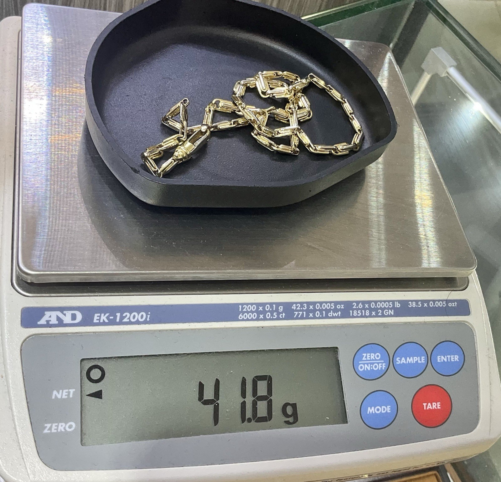 18K Two Tone Yellow & White Gold Fancy Link Chain Designed By Fulkro 20”