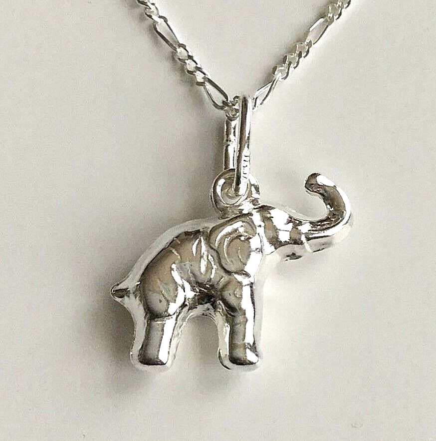 925 STERLING SILVER ELEPHANT NECKLACE 20″ LONG/CADENA ELEFANTE 925 PLATA-20X15mm