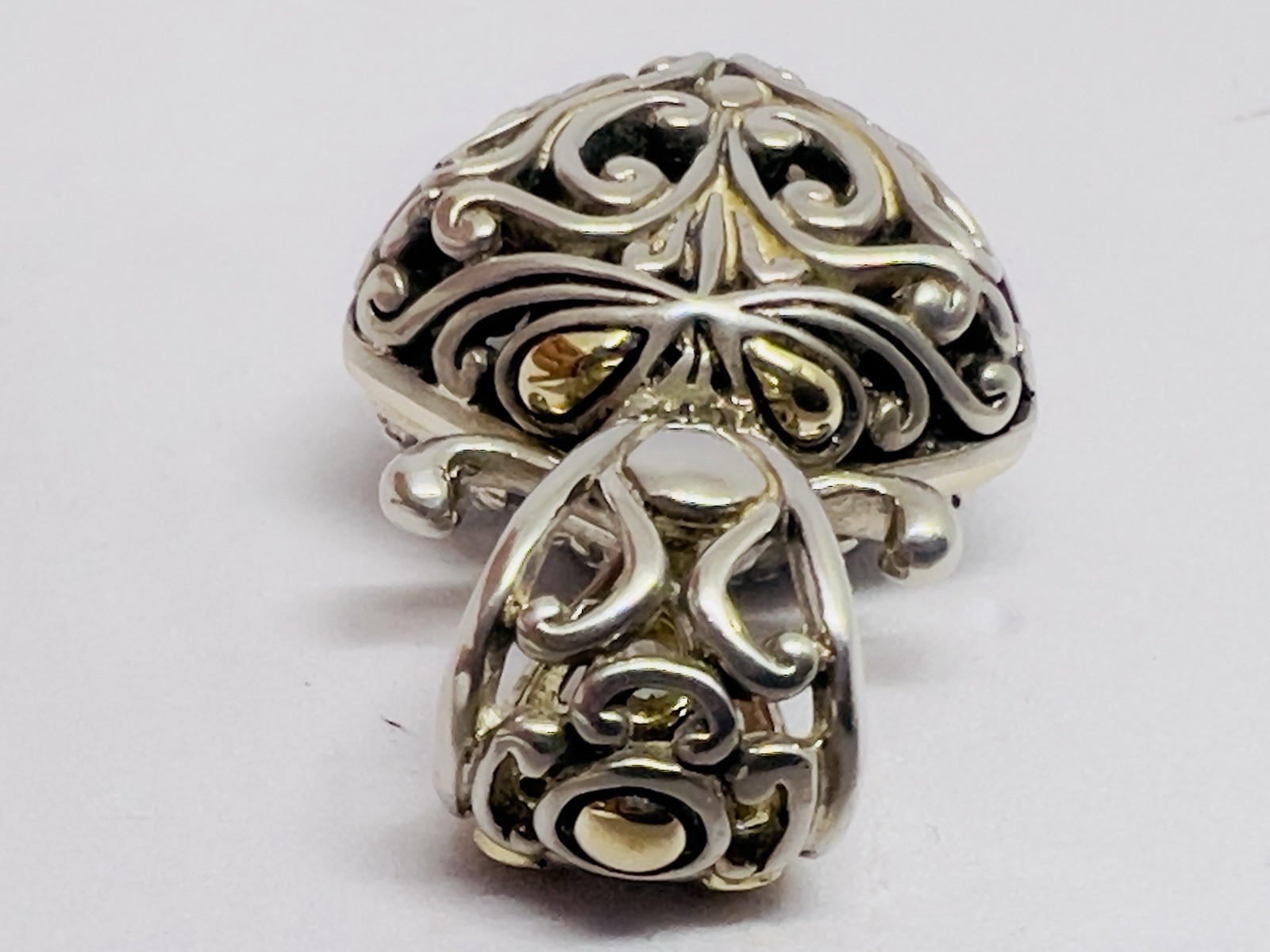 John Hardy Batu 18k Gold 925 Sterling Silver White Topaz Pendant Enhancer