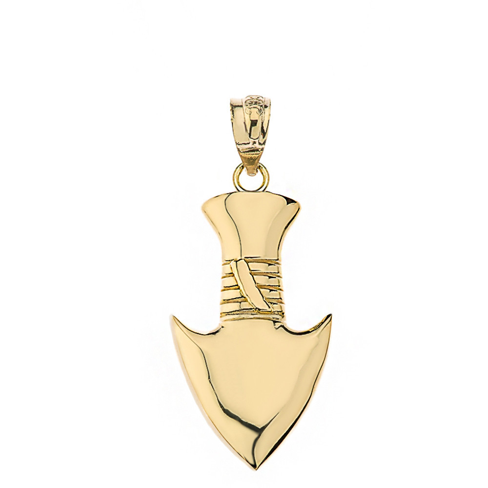 Solid Gold Arrowhead Pendant Necklace (Available in Yellow/Rose/White Gold)