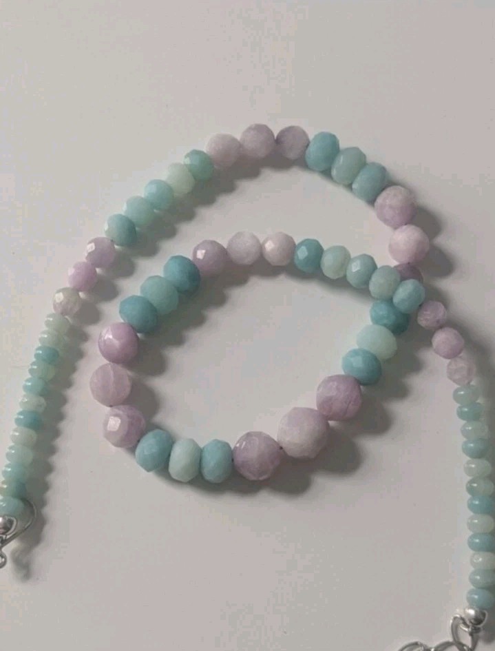 Jay King Pink Kunzite and Blue Amazonite Beaded Gemstone Necklace Women’s Summer
