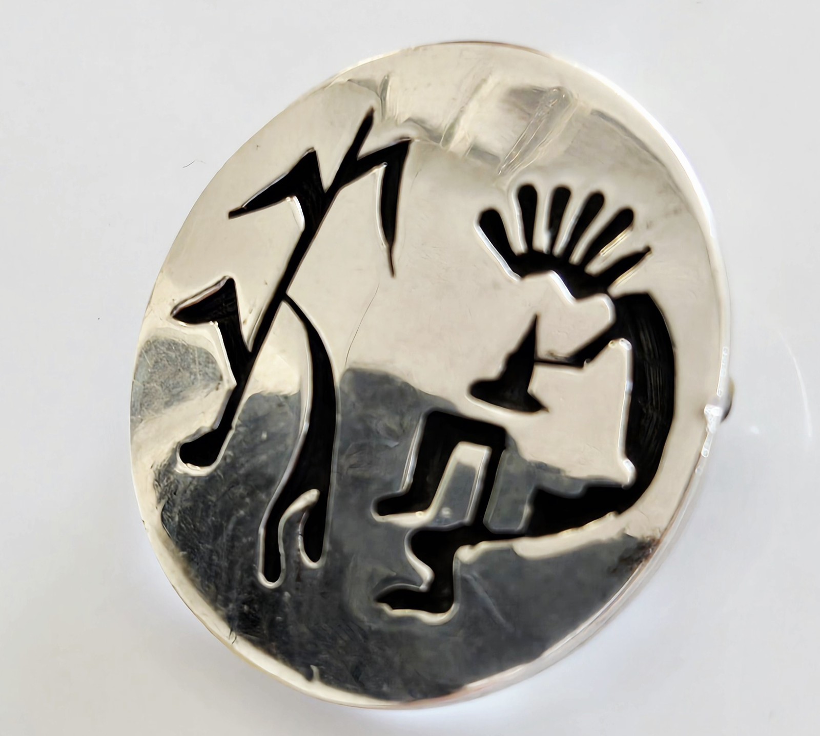Excellent Condition DESIGNER Heavy Sterling TAXCO Kokopelli Pin Pendant