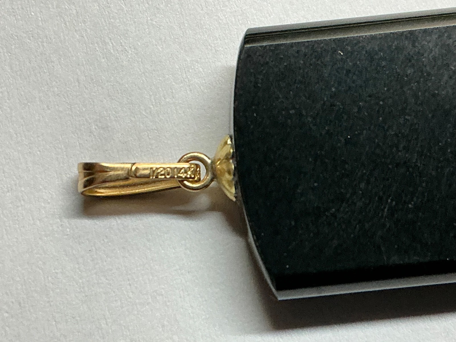 🌸 Black Agate & Opal Gemstone 14k Gold Filled Rectangle Pendant 🌸