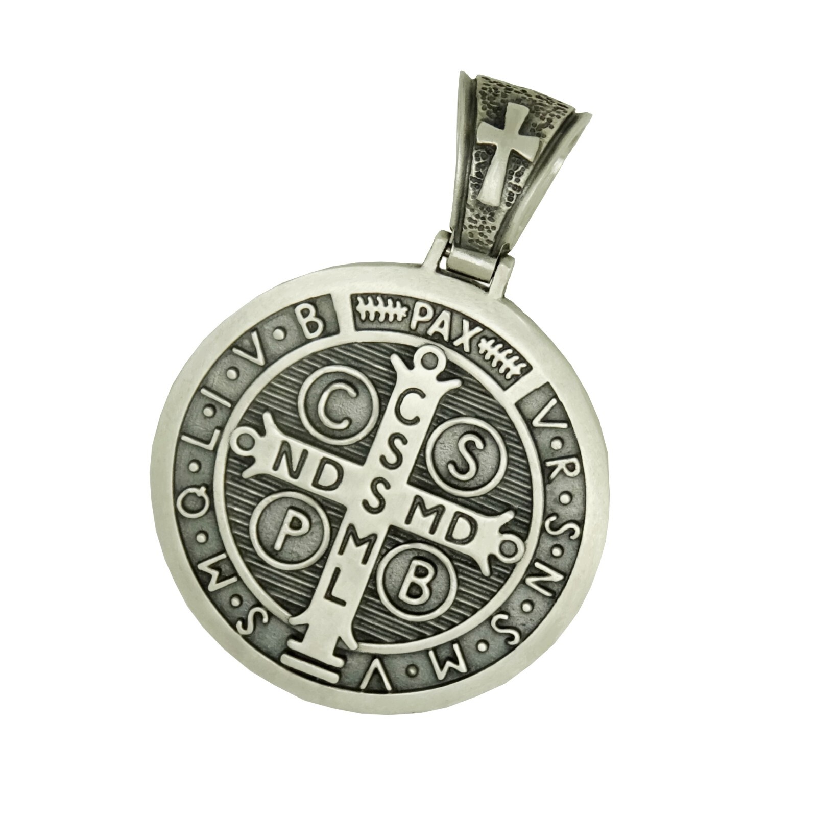 Saint Benedict Men’s Woman’s Silver 925 Pendant Medal Cross Exorcism with Chain