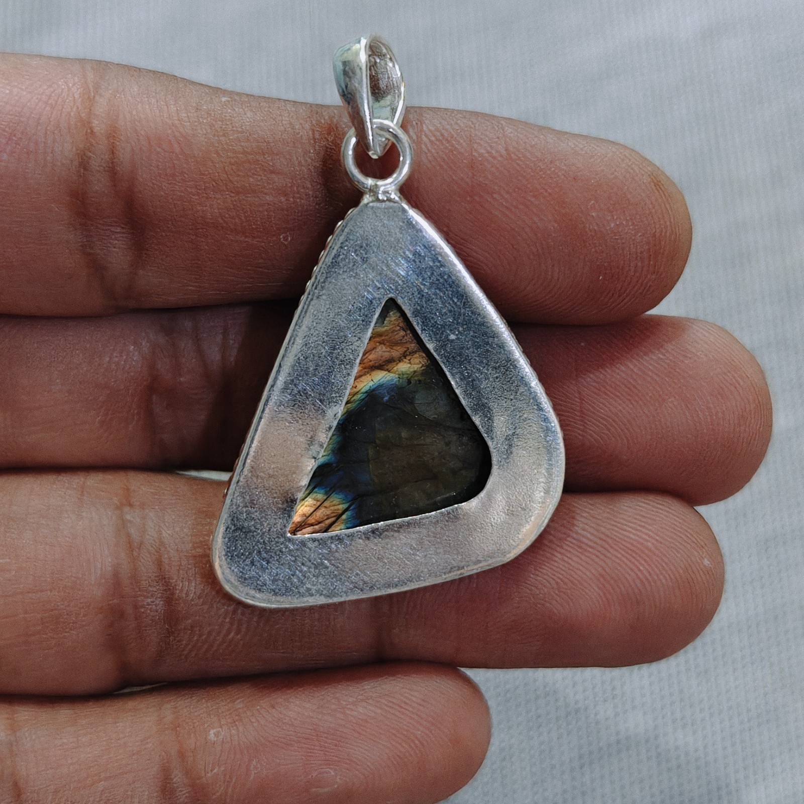 Natural Labradorite 925 Sterling Silver Gemstone Pendant Handmade Pendant Gift