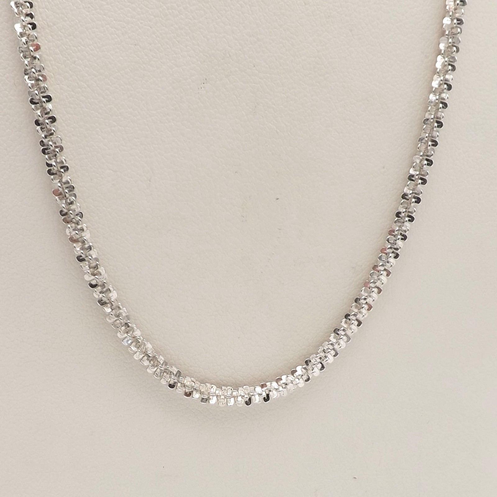 Sterling Silver Sparkle Margarita Link Rope Chain Necklace 3mm 24in Italy New