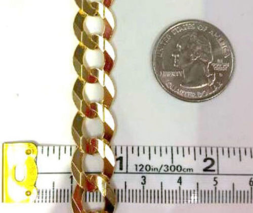 10K Solid Gold Cuban Link Necklace Chain Bracelet for Men Women 3mm~14mm 7″~30″