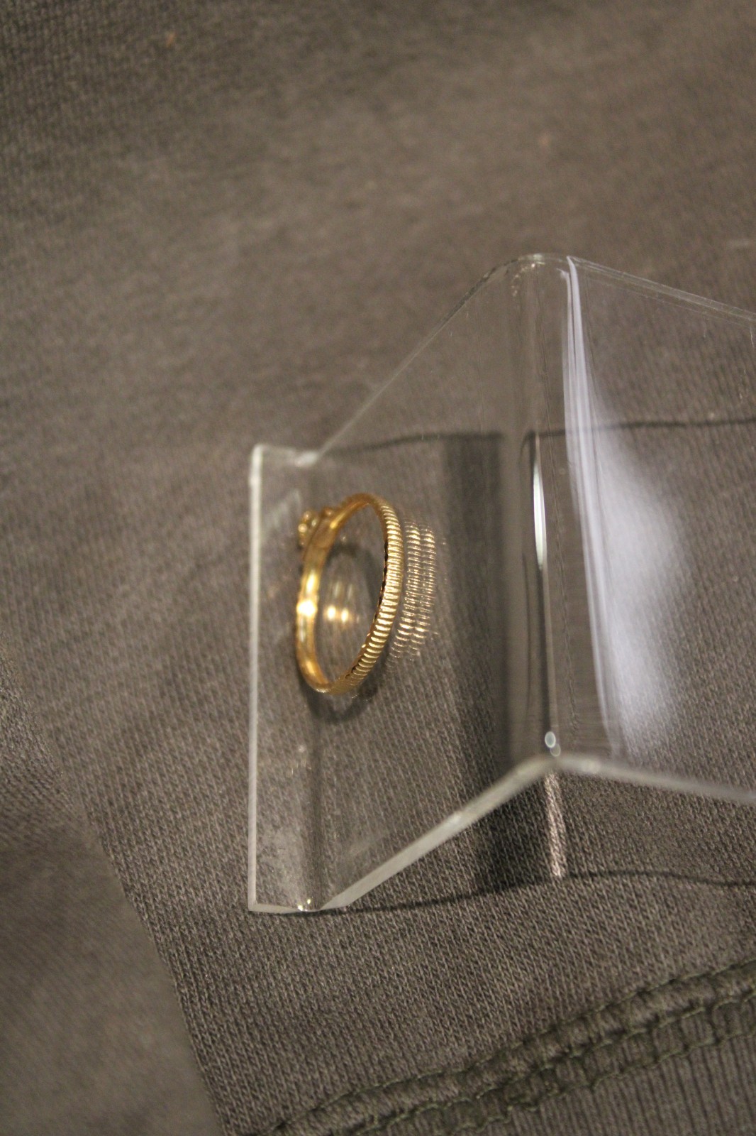 14K BEZEL FOR MEXICO 5 PESO GOLD COIN. SCREW TOP / DIAMOND CUT. N.O.S.!