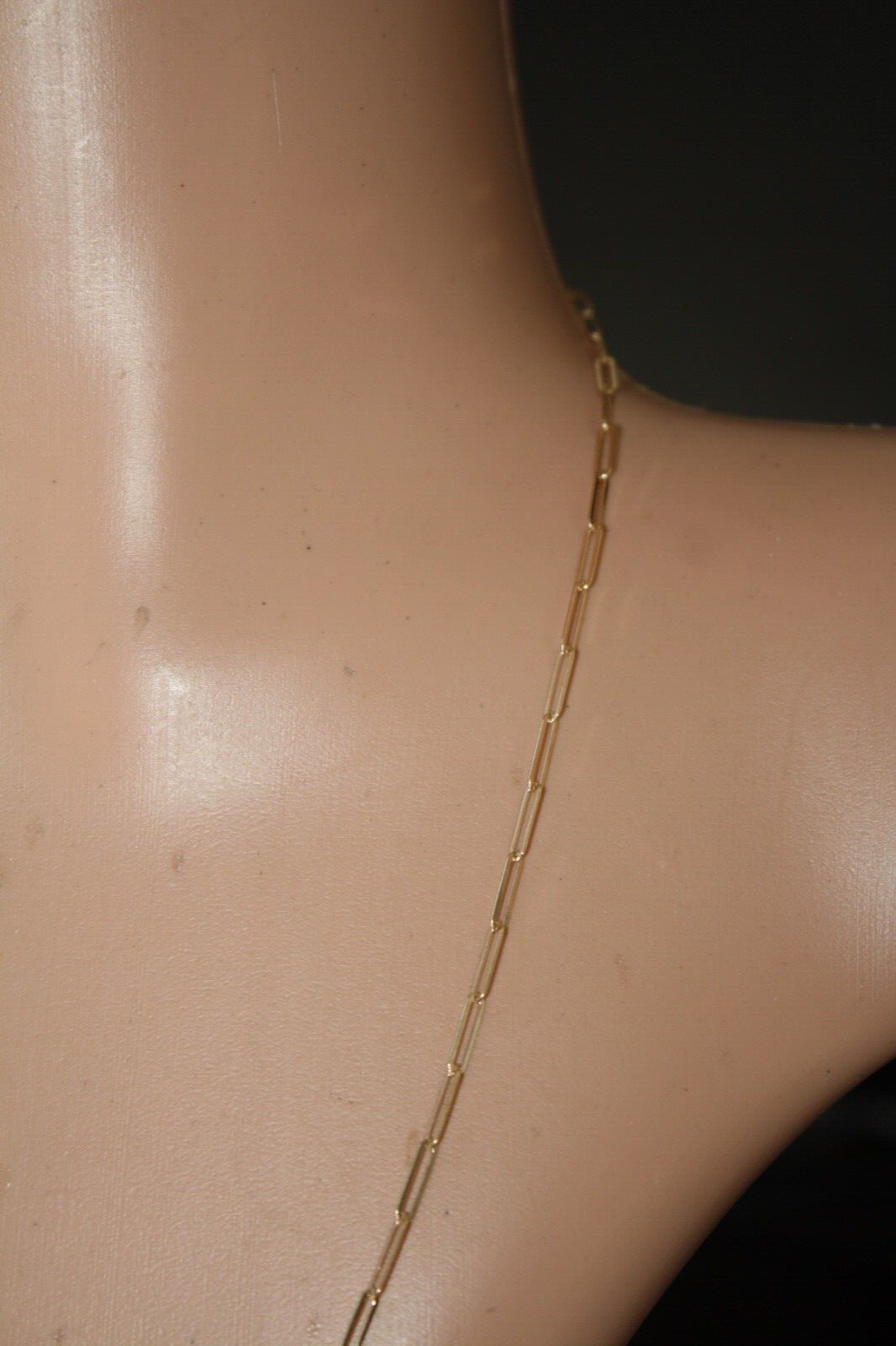 100% Genuine 9k Solid Yellow Gold Long Link Paperclip Chain 70cm. Brand New