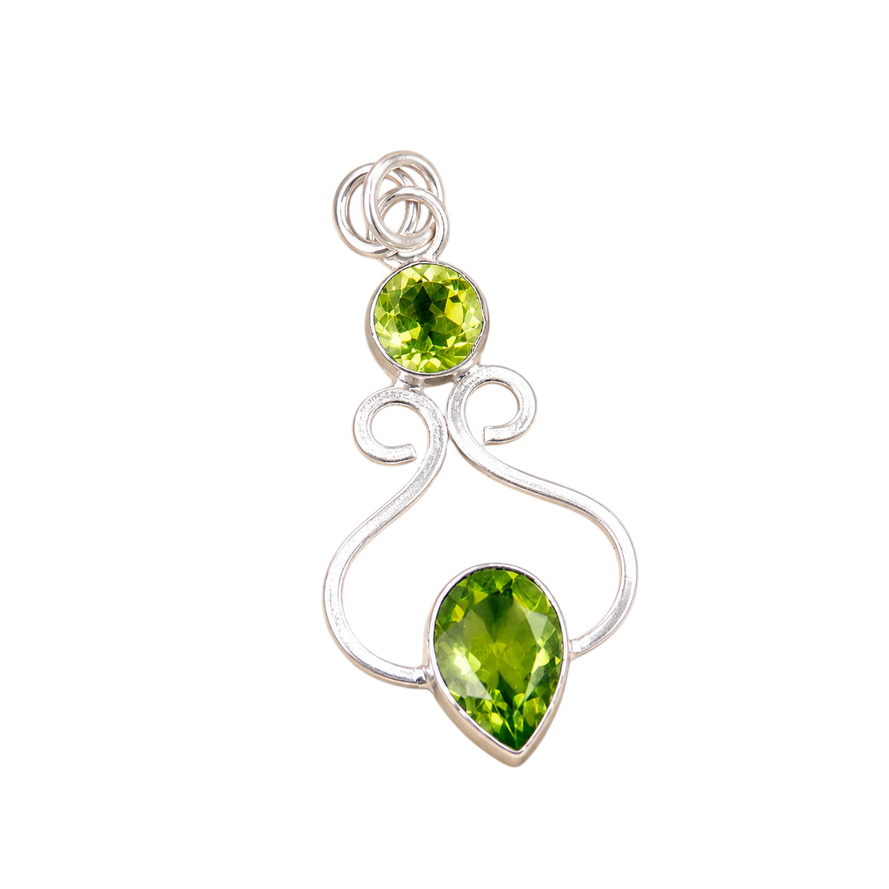 Peridot Gemstone 925 Sterling Silver Pear Cut Pendent 1.60″ Gift For Women