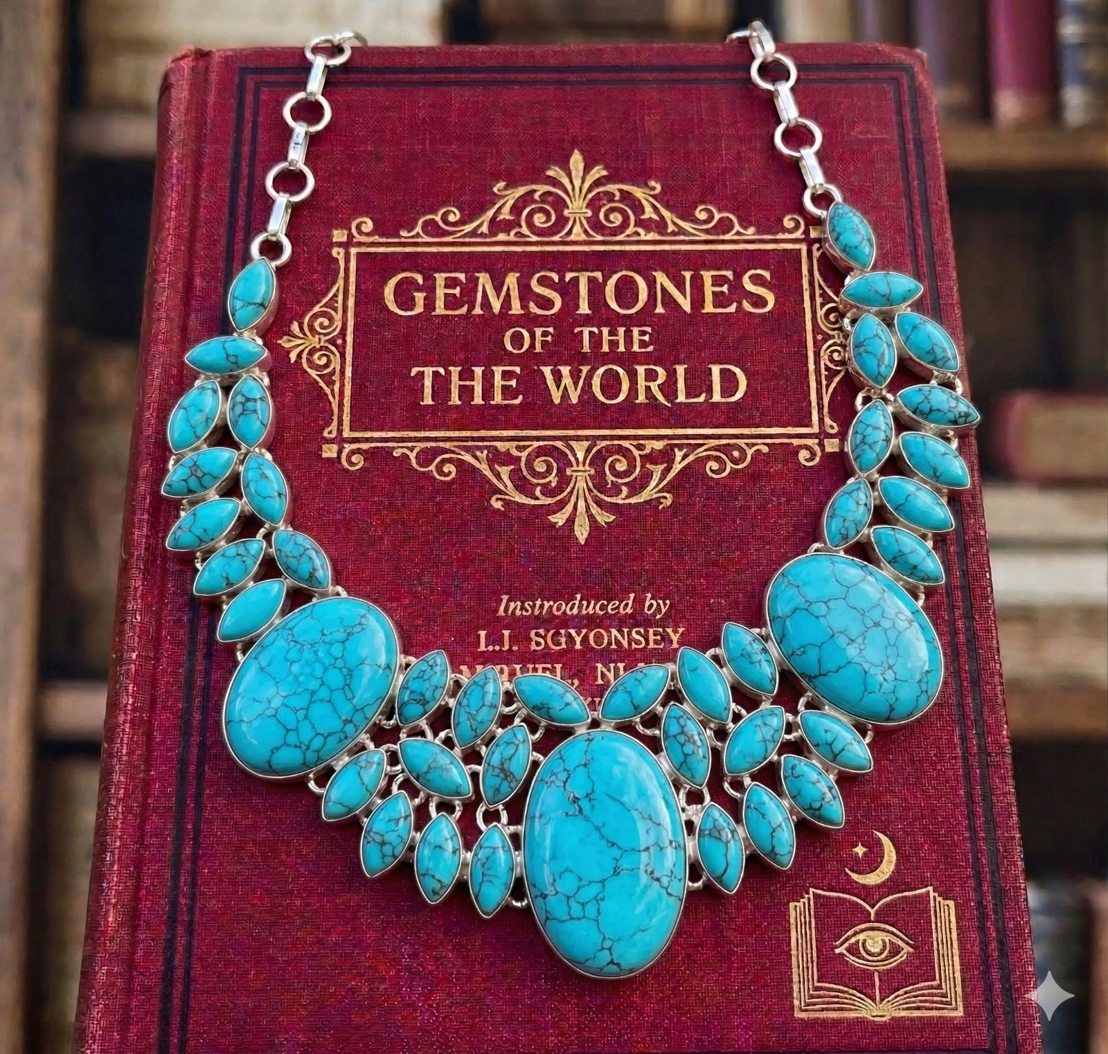 Blue Turquoise Gemstone Handmade 925 Sterling Silver Jewelry Necklace Sz-17-18″