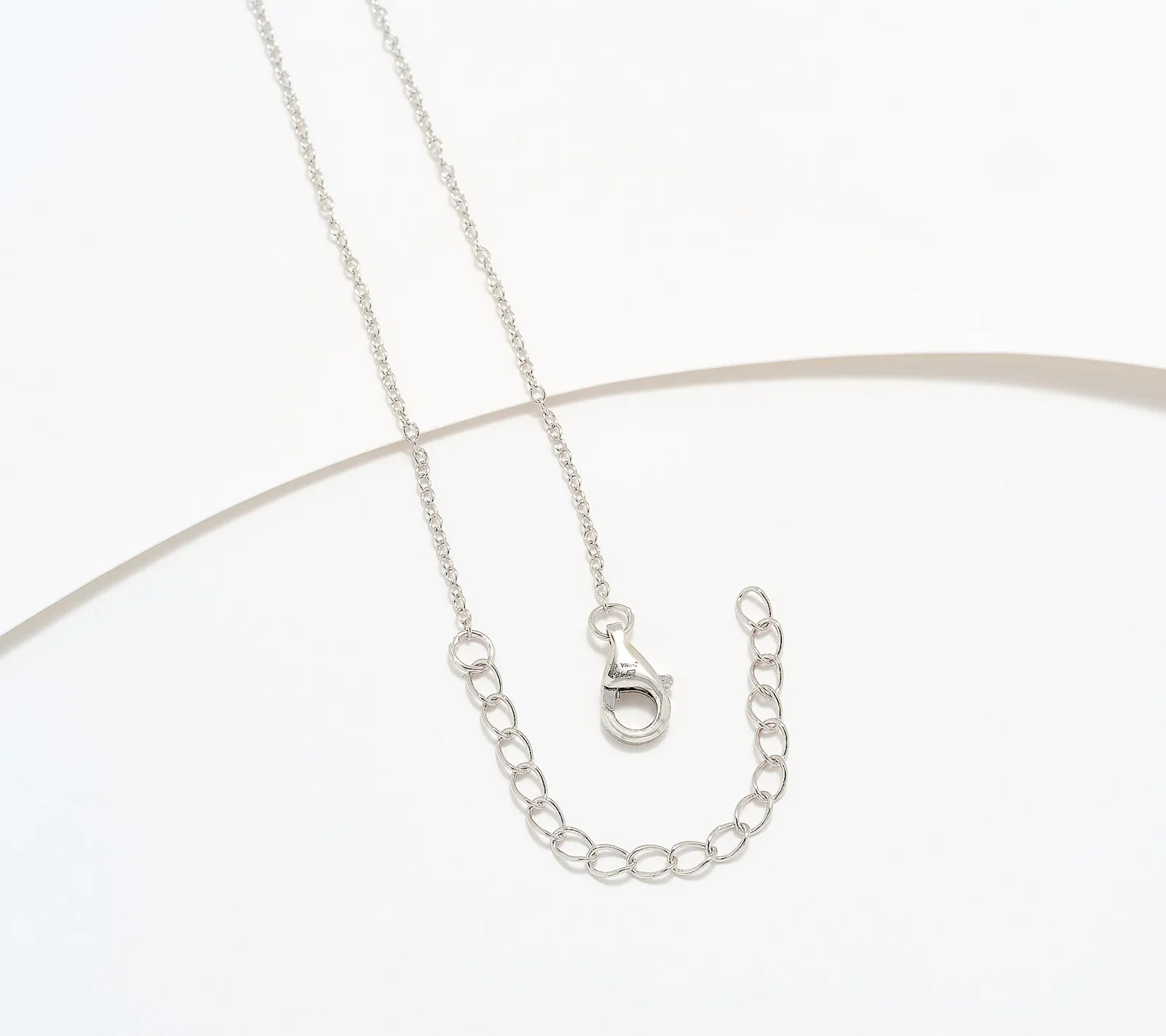 Diamonique Sterling Silver Pave Initial “M” Necklace