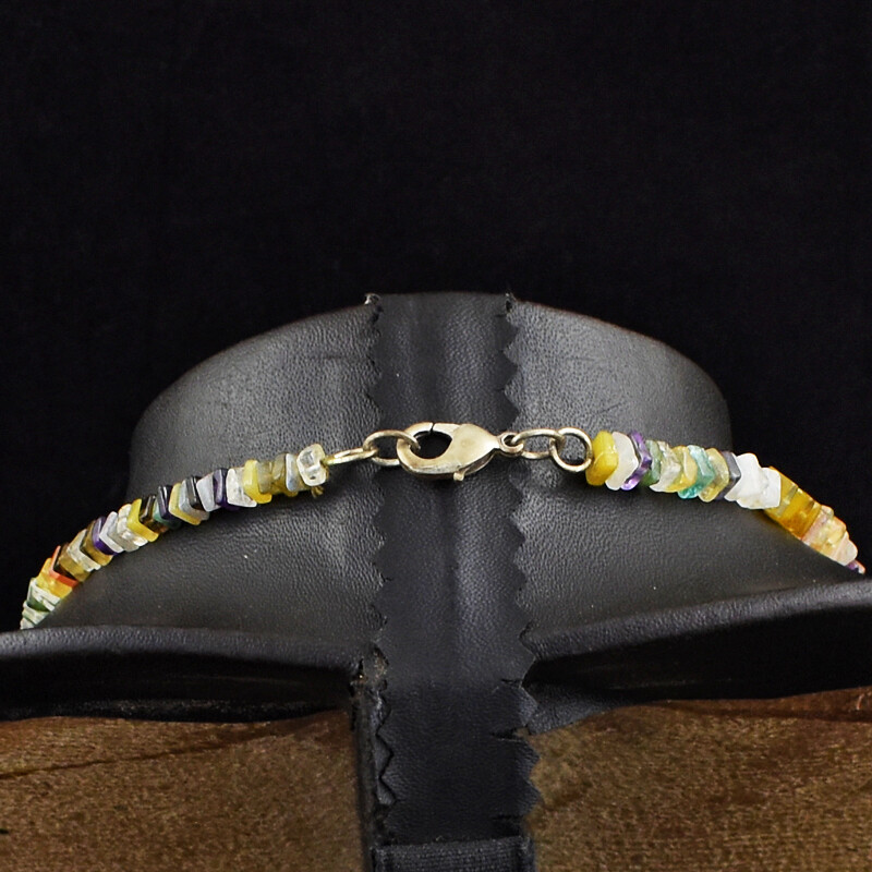 114 Cts Natural Single Strand Mix Gem Heishi Beads Necklace Jewelry JK 66E332