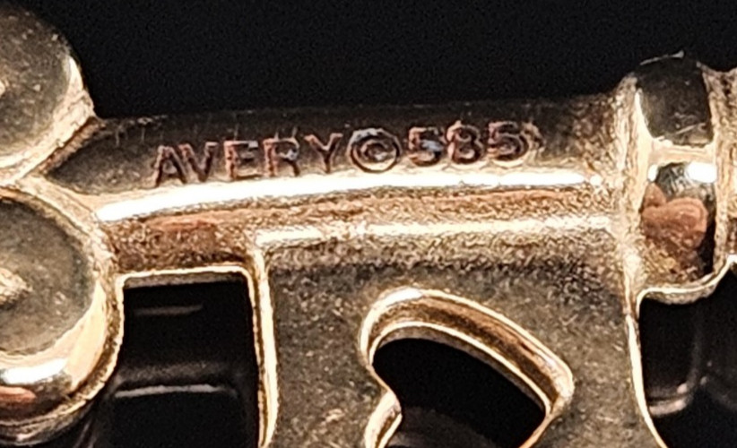 14K Gold JAMES AVERY KEY TO MY HEART Charm Pendant Love 585 Uncut Ring