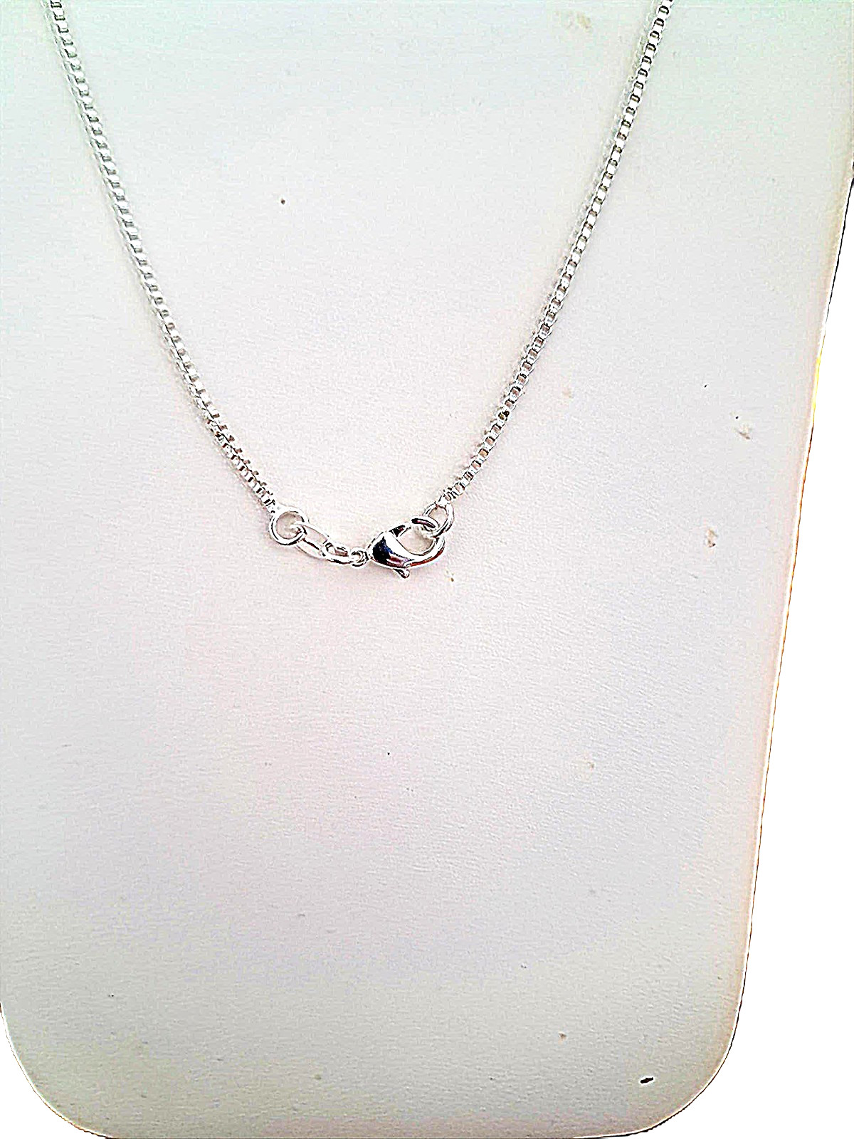 3ct. 18″ Box Chain Silverplate Lustrous with Rhodium Finish .925 S.P.