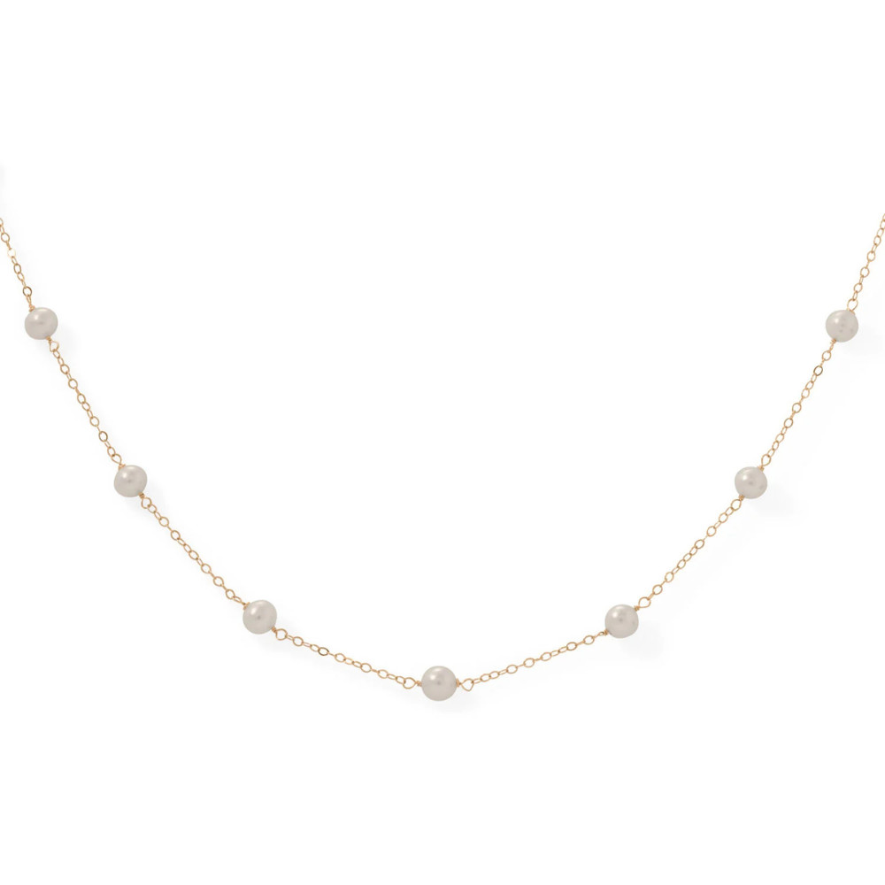 16″ Gold Filled 9 Cultured Freshwater Pearl Necklace