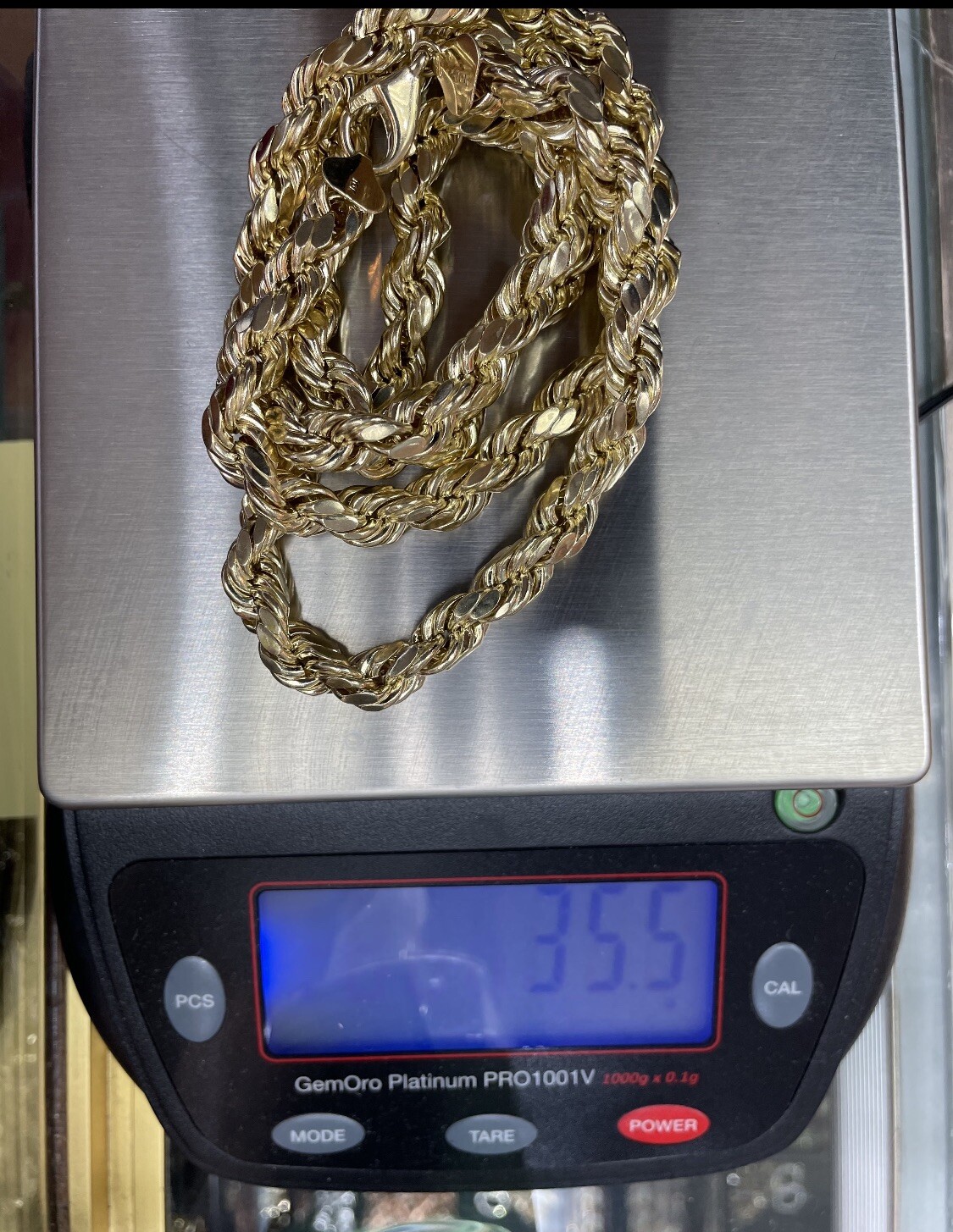 Certified 10K Yellow Gold Rope Chain Necklace 9mm 30” Men’s 10K Diamond Cut