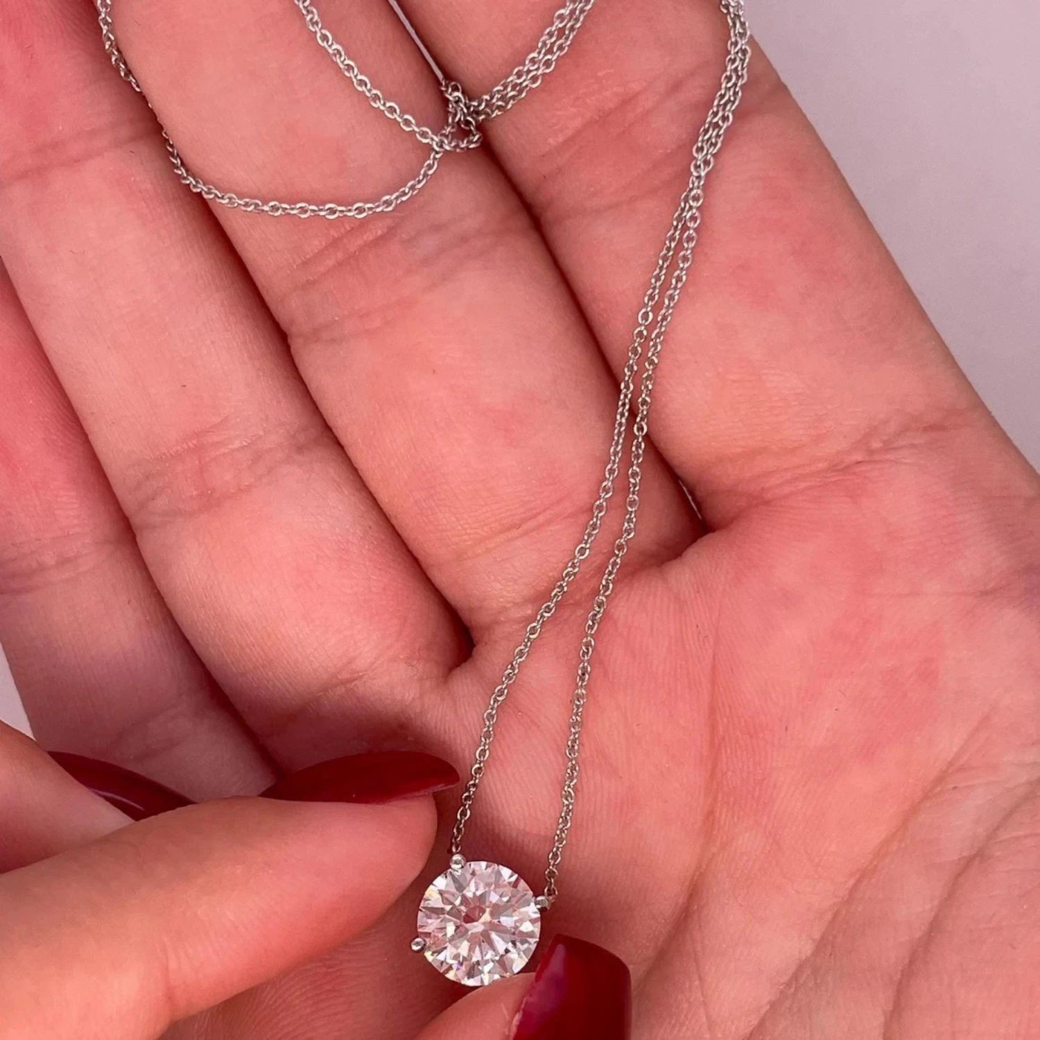 0.50 Ct Round Cut Lab Grown Diamond Solitaire Pendant Chain 925 Sterling Silver