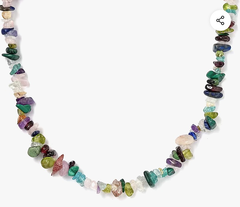 multi gemstone chip necklace 36″ 263 cts
