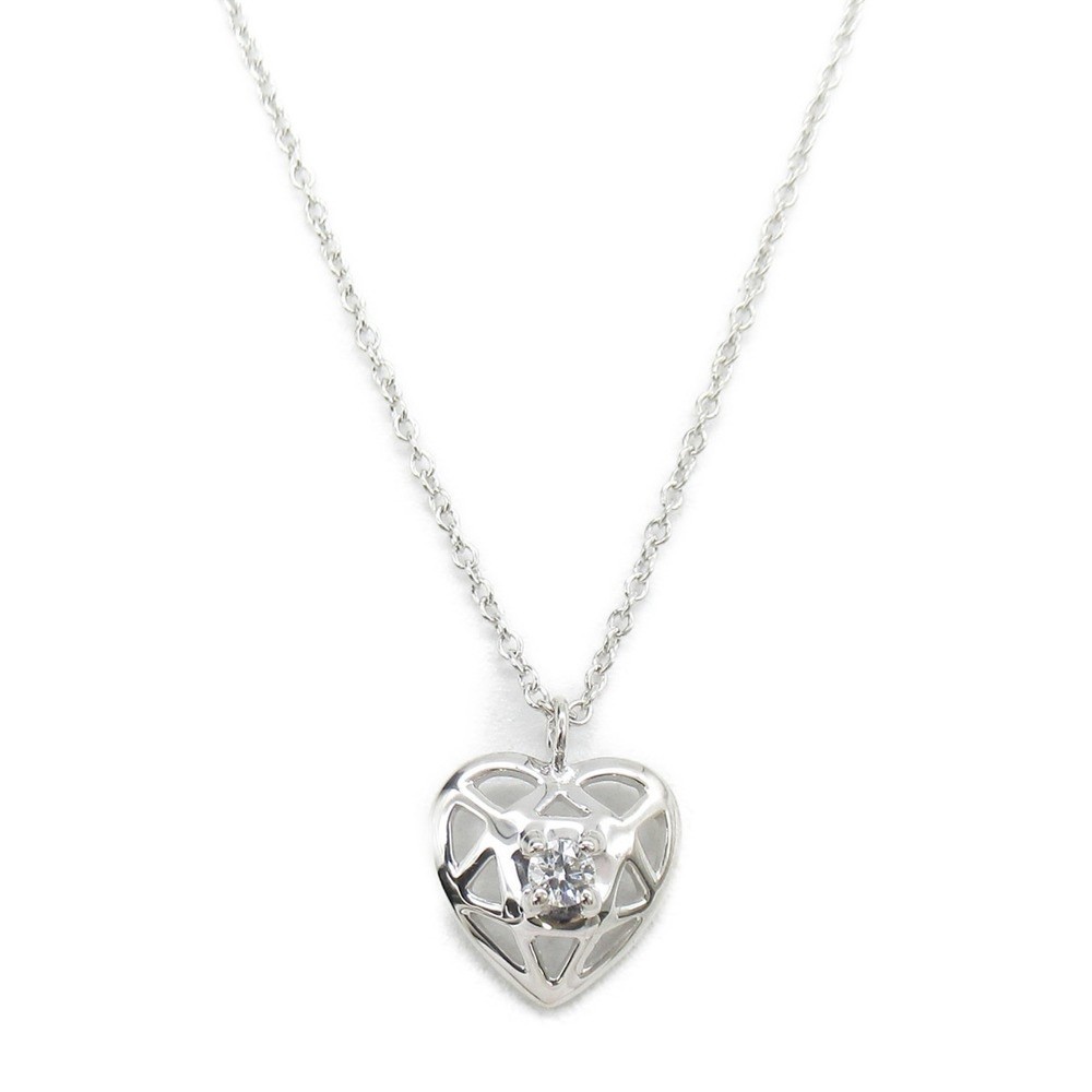 Tiffany & Co Paloma Picasso Diamond 18K White Gold Pendant Necklace