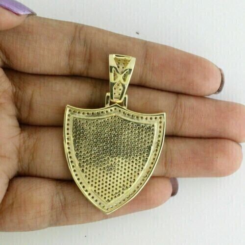 3Ct Lab Created Diamond Round Cluster Charm Men’s Pendant 14K Yellow Gold Plated