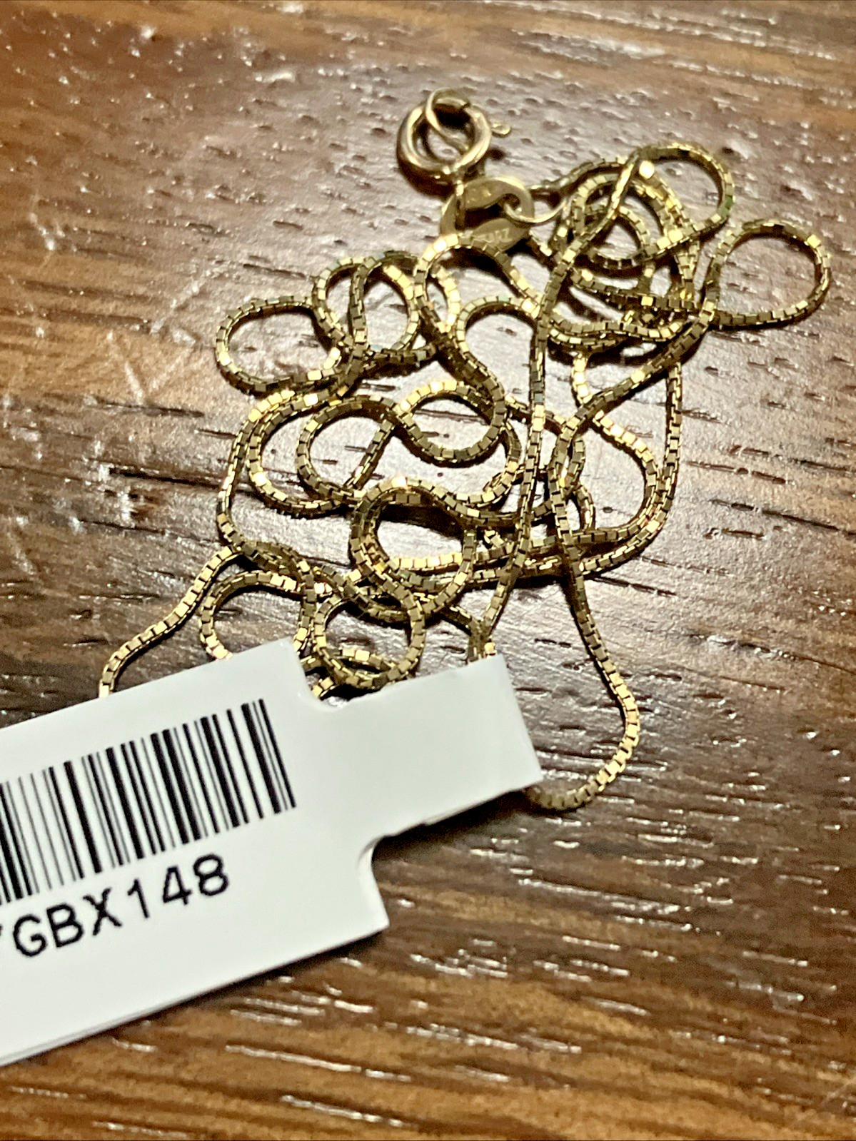 10kt Real Gold Thin Box Chain 1.48grams 22inches Starz Brand New with Retail Tag