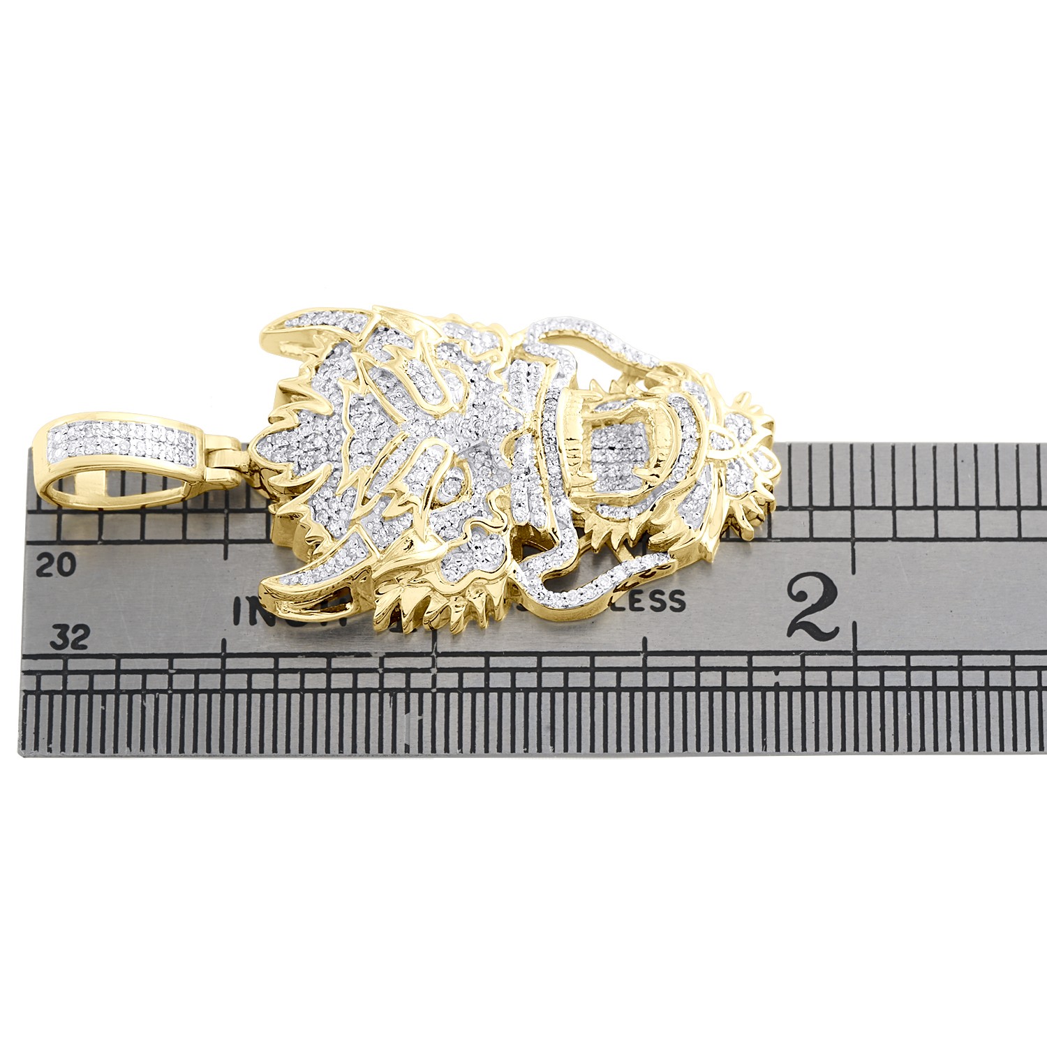 10K Yellow Gold Genuine Diamond Men’s Iced Charm Chinese Dragon Pendant 1/2 CT
