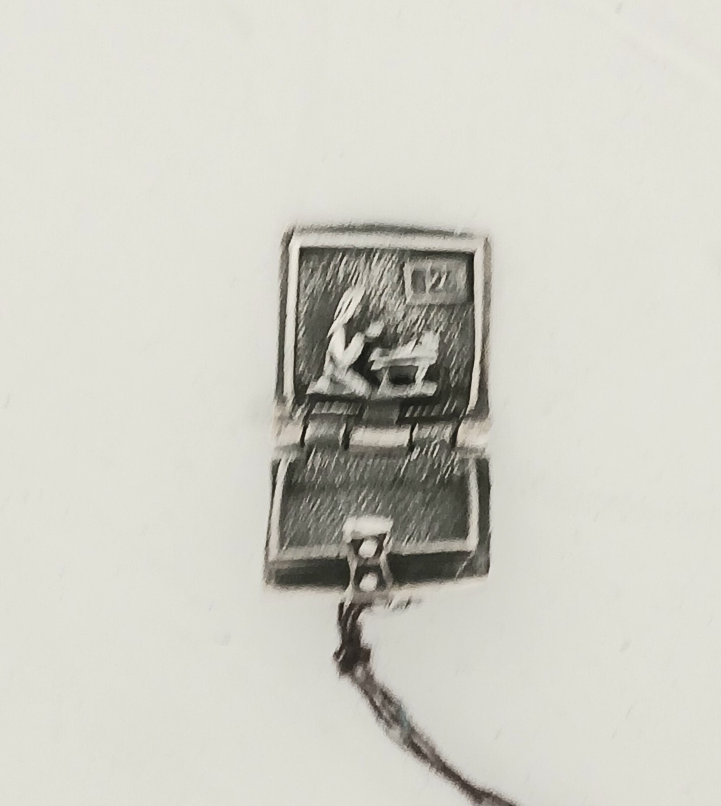 Sterling Silver Hinged Bible Prayer Box Pendant Charm with Manger Sense