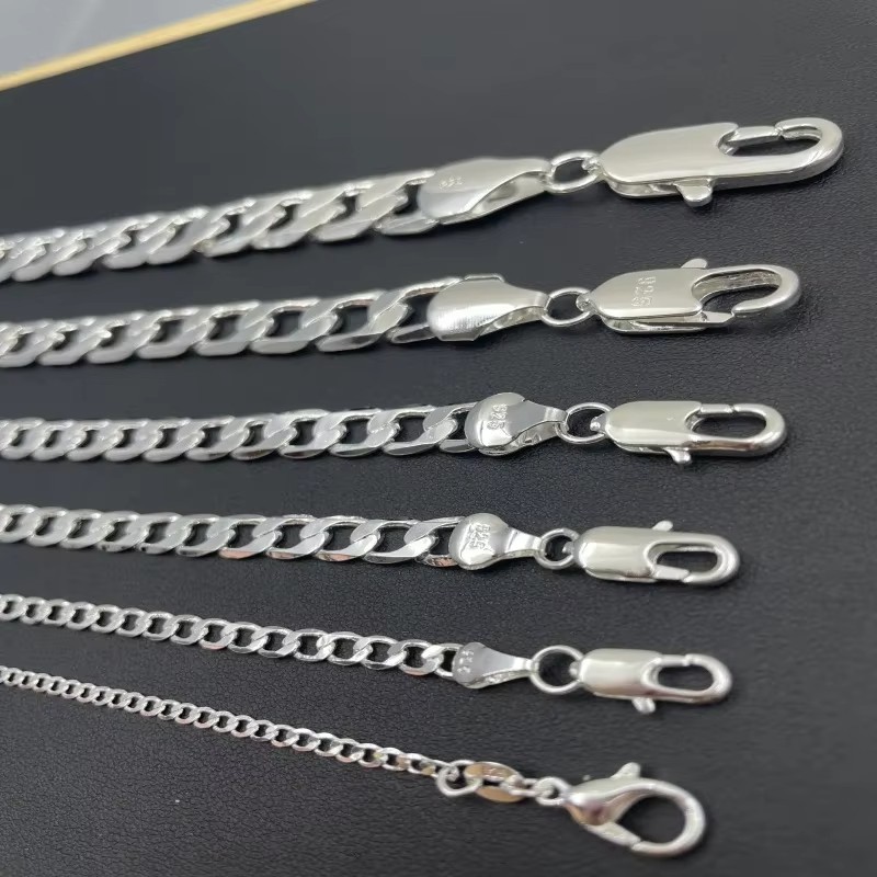 Genuine 925 Sterling Silver Curb Chain Necklace Lobster Clasp 16″-30″ Gifts UK