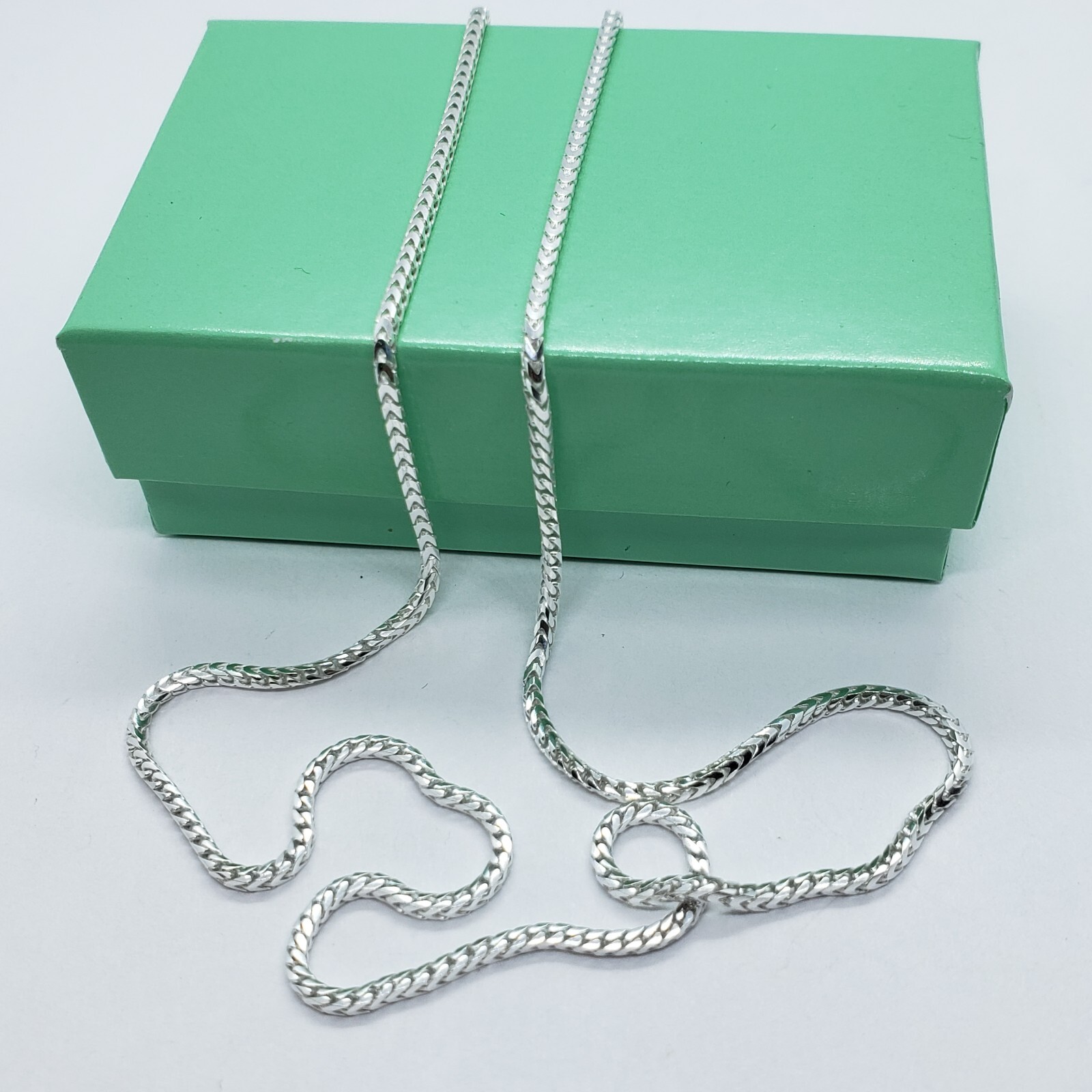 925 Sterling Silver Franco Chain Necklace Square Link Italy 1.5mm-2.5mm 16″-36″