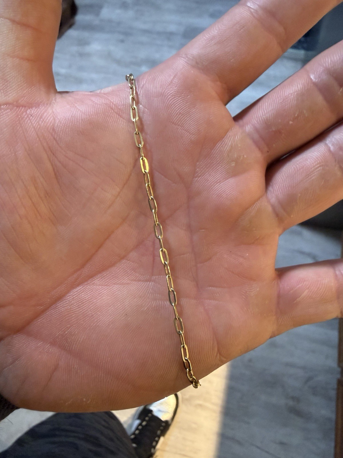 14K Yellow Gold Paper Clip ‘Cable’ Lobster Clasp 20 Inch 2.2 mm