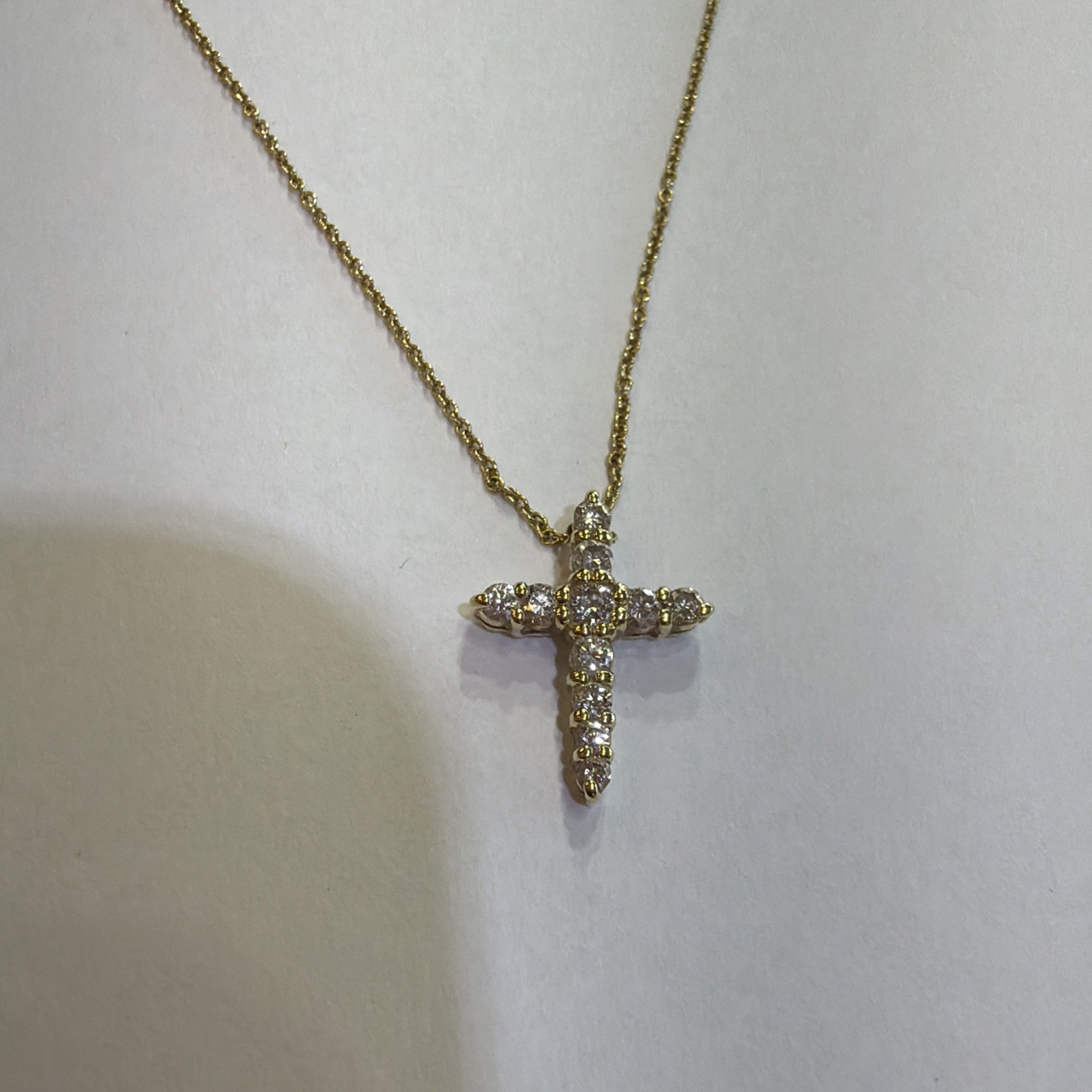 Roberto Coin Necklace 18k Vintage Pre Ruby Diamond Cross Pre 1996