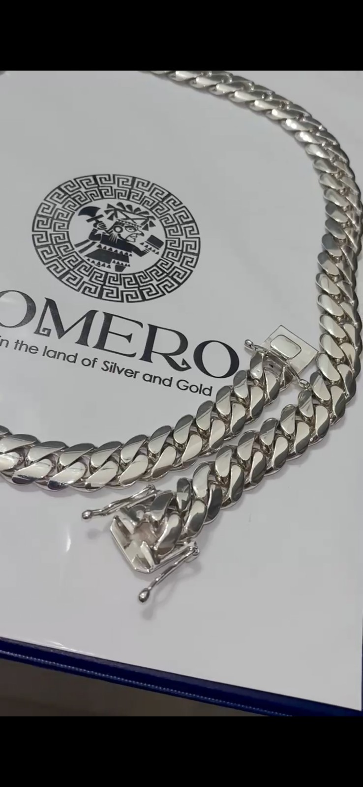 Authentic Handmade Miami Cuban Link 16mm .950 Silver 28 inches w/ Box Clasp