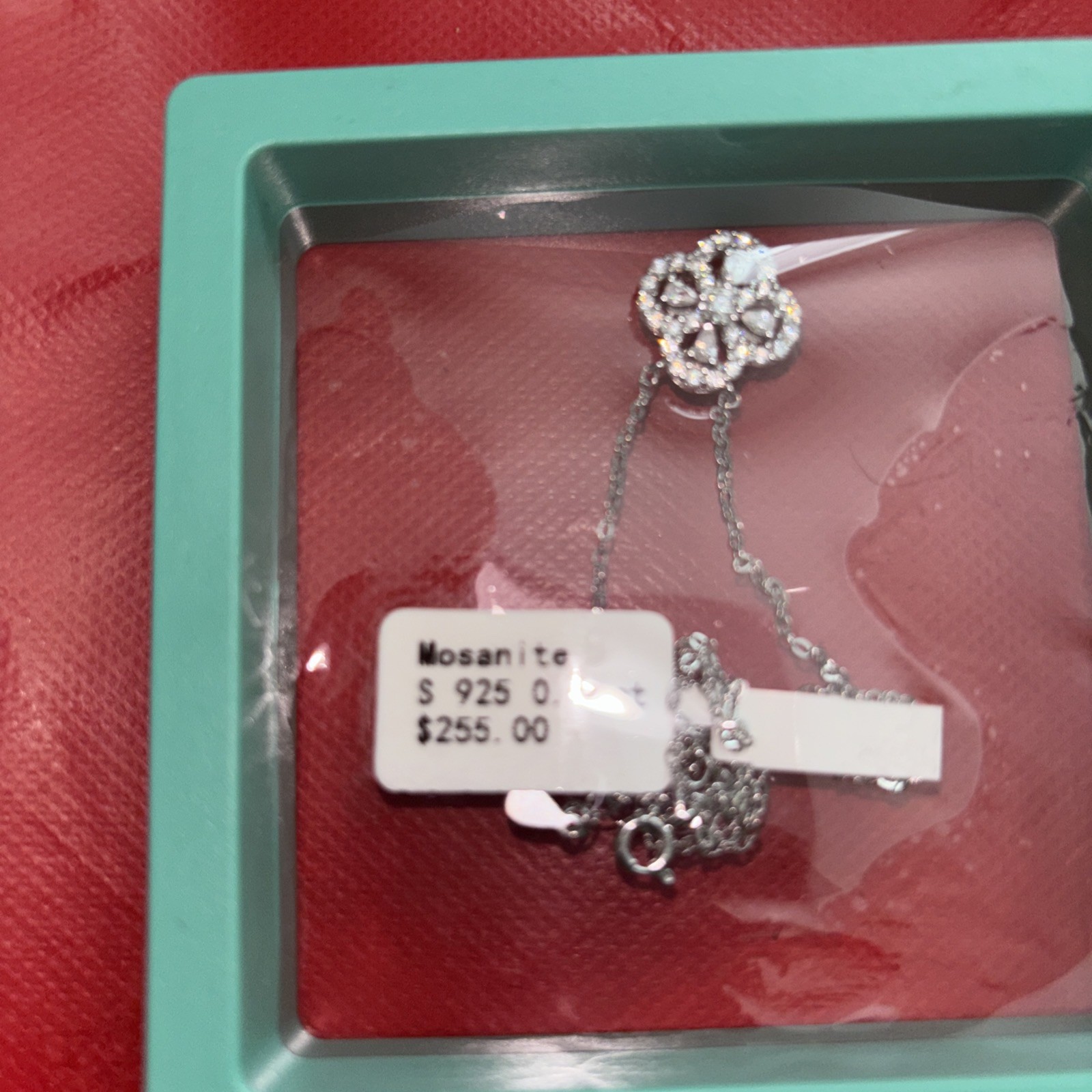 Lab Created Moissanite Necklace 925 Silver Pendant With Cable Chain 18 inch