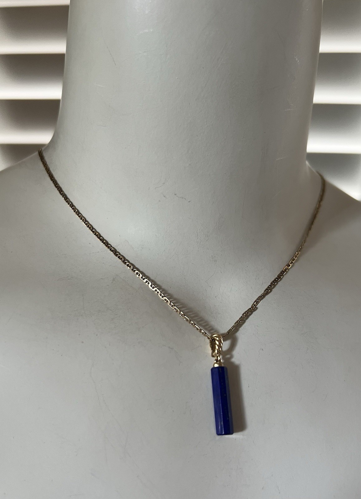 $650 David Yurman 18k Gold Lapis Lazuli Barrel Pendant Enhancer