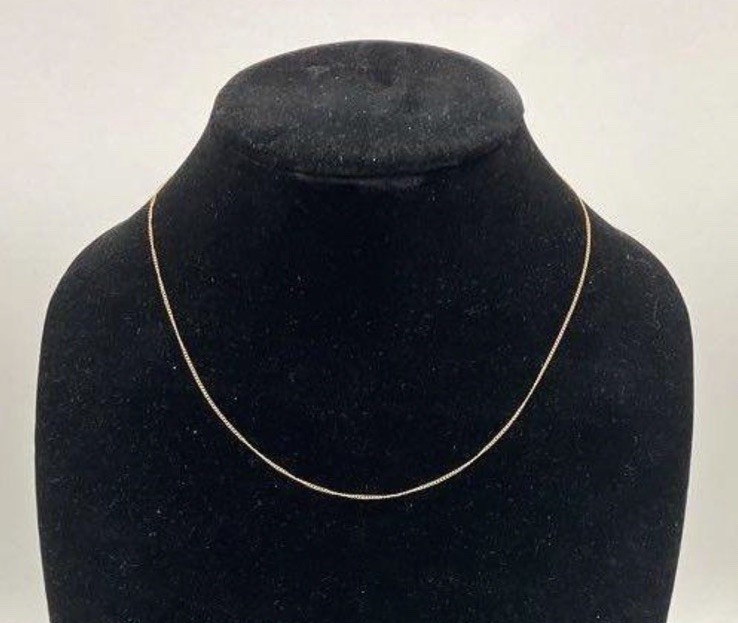 14k Yellow Gold Cable Chain Necklace, Spring Ring Clasp, No Stone
