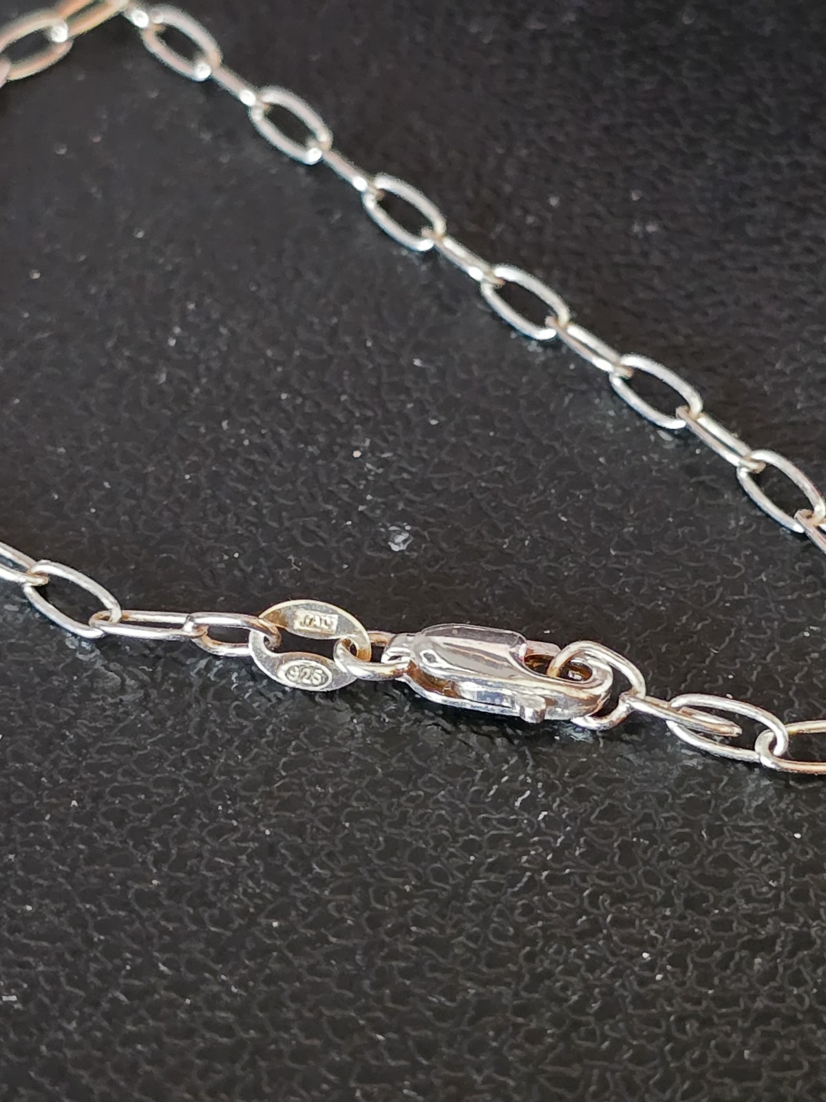 925 Sterling Italy PAPER CLIP LINKS CHAIN NECKLACE ☆ 18″LENGTH