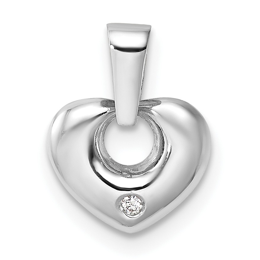 14k Gold 3D CZ Heart Pendant YC1352