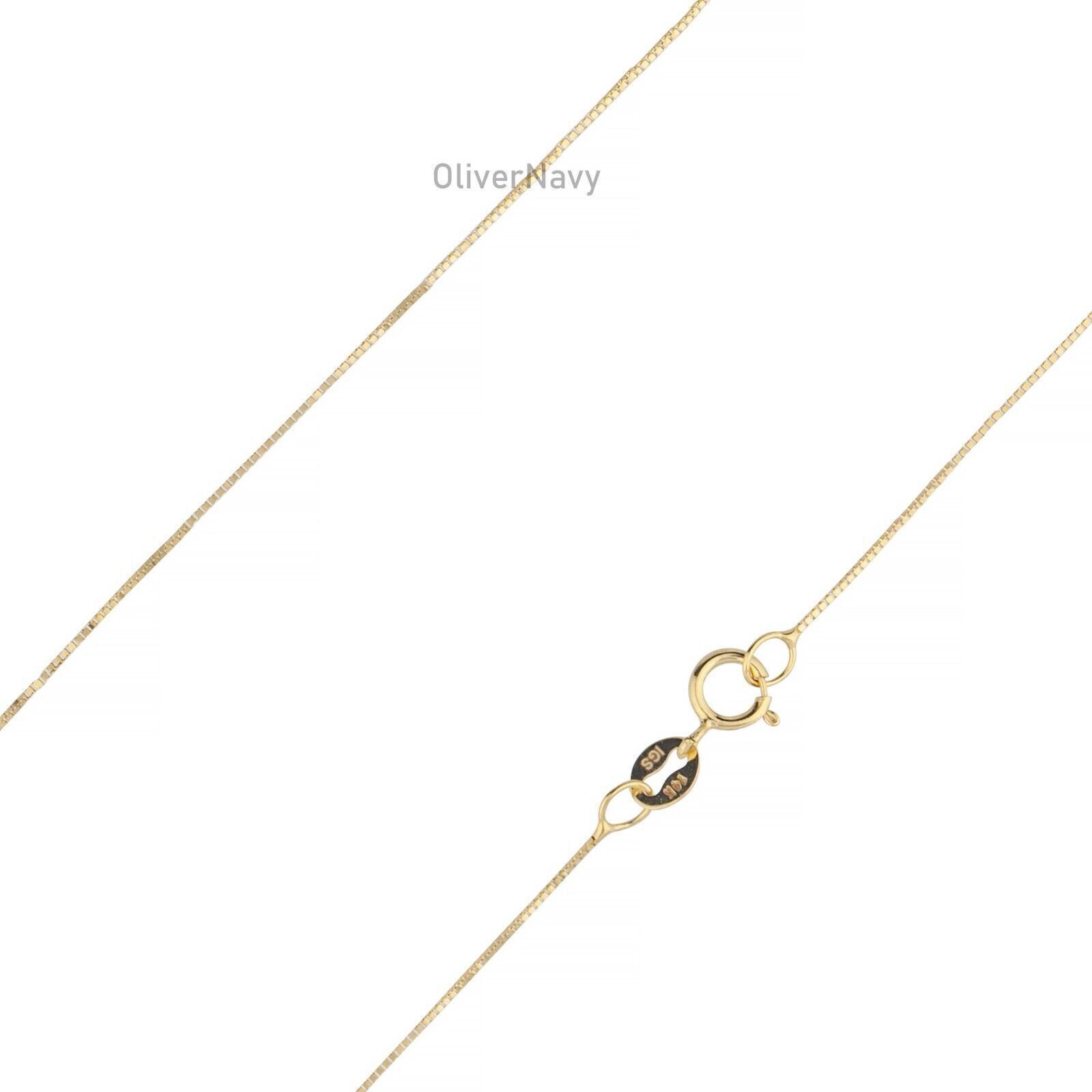 10K Solid Yellow Gold Box Chain Women 16” 18” 20” 22” 24′ 26” 30”